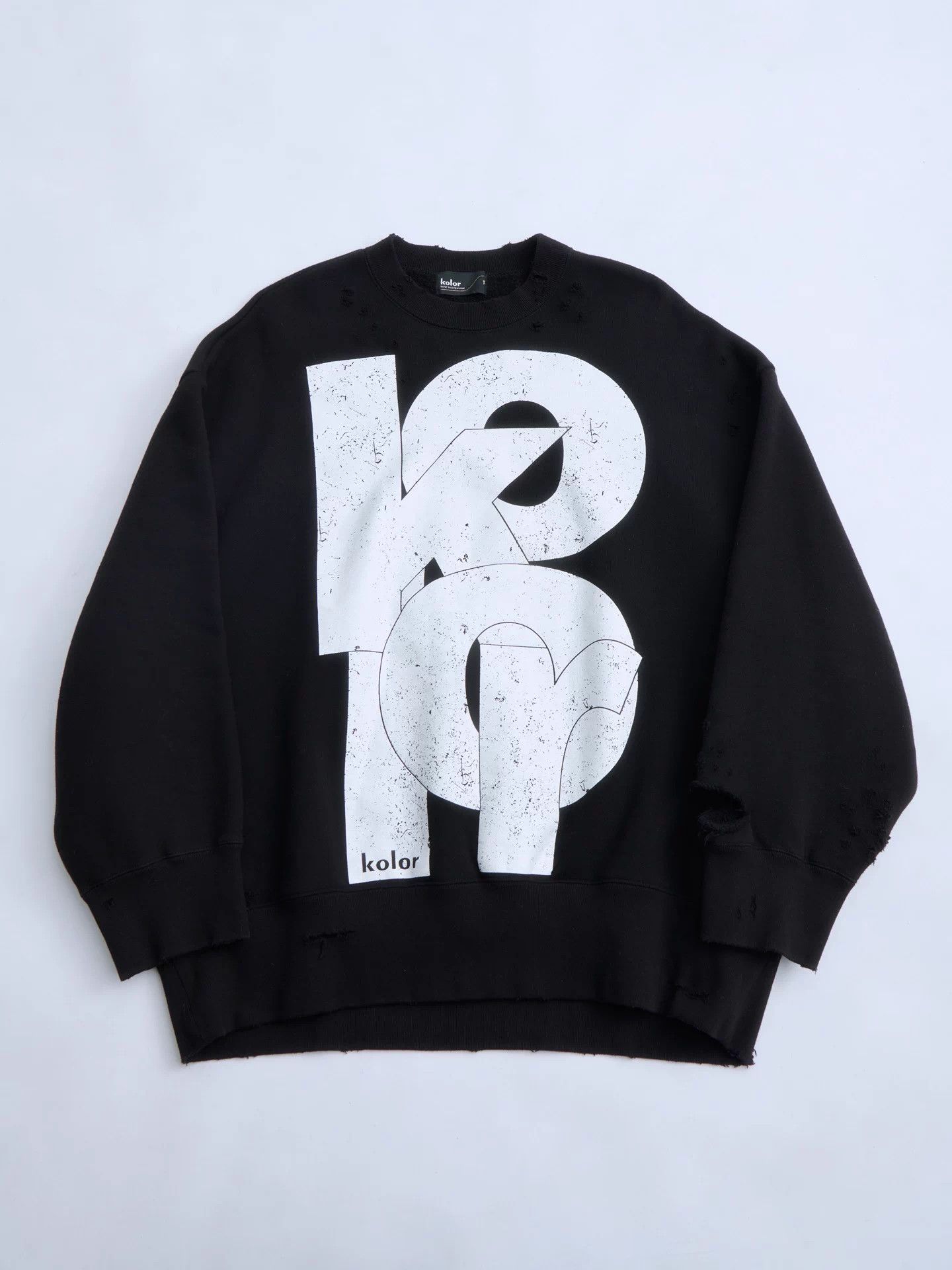 Kolor KOLOR 22AW distressed print vintage sweatshirt Size S / US 4 / IT 40 - 8 Thumbnail