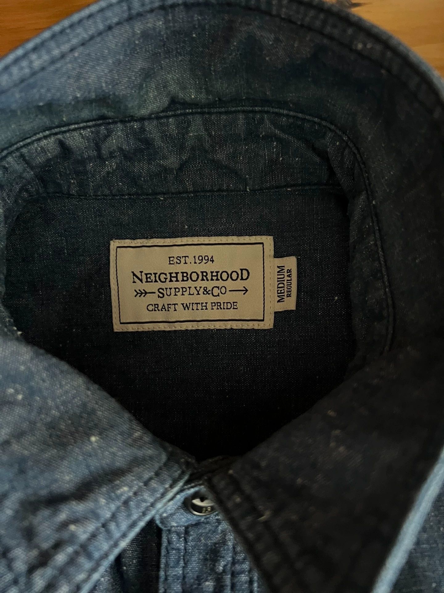 Neighborhood Neighborhood Japan Indigo Vintage Embroidered Denim Shirt Size US M / EU 48-50 / 2 - 7 Thumbnail