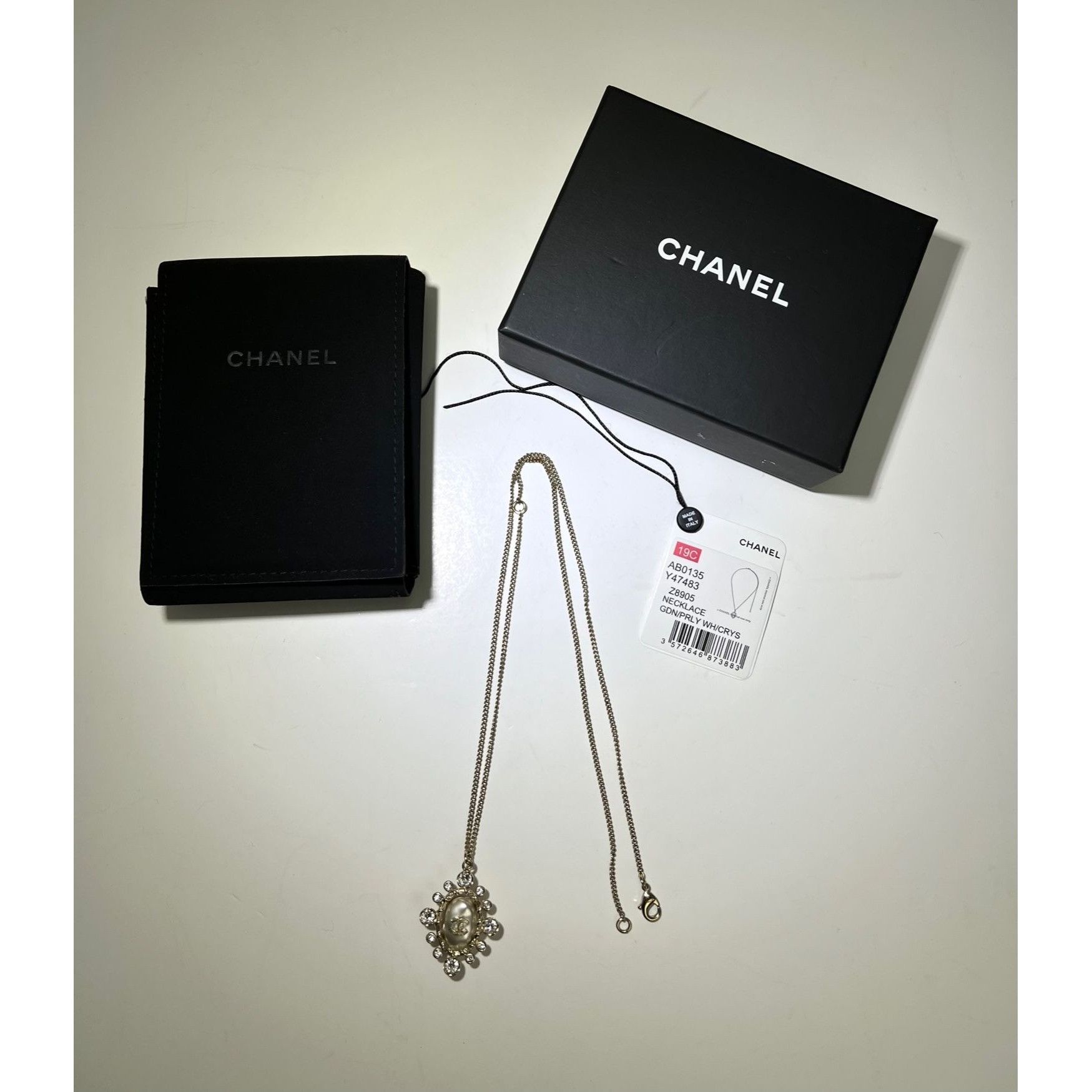 Chanel Chanel Crystal CC Necklace Gold Pearly Fashion Jewelry Size ONE SIZE - 3 Thumbnail