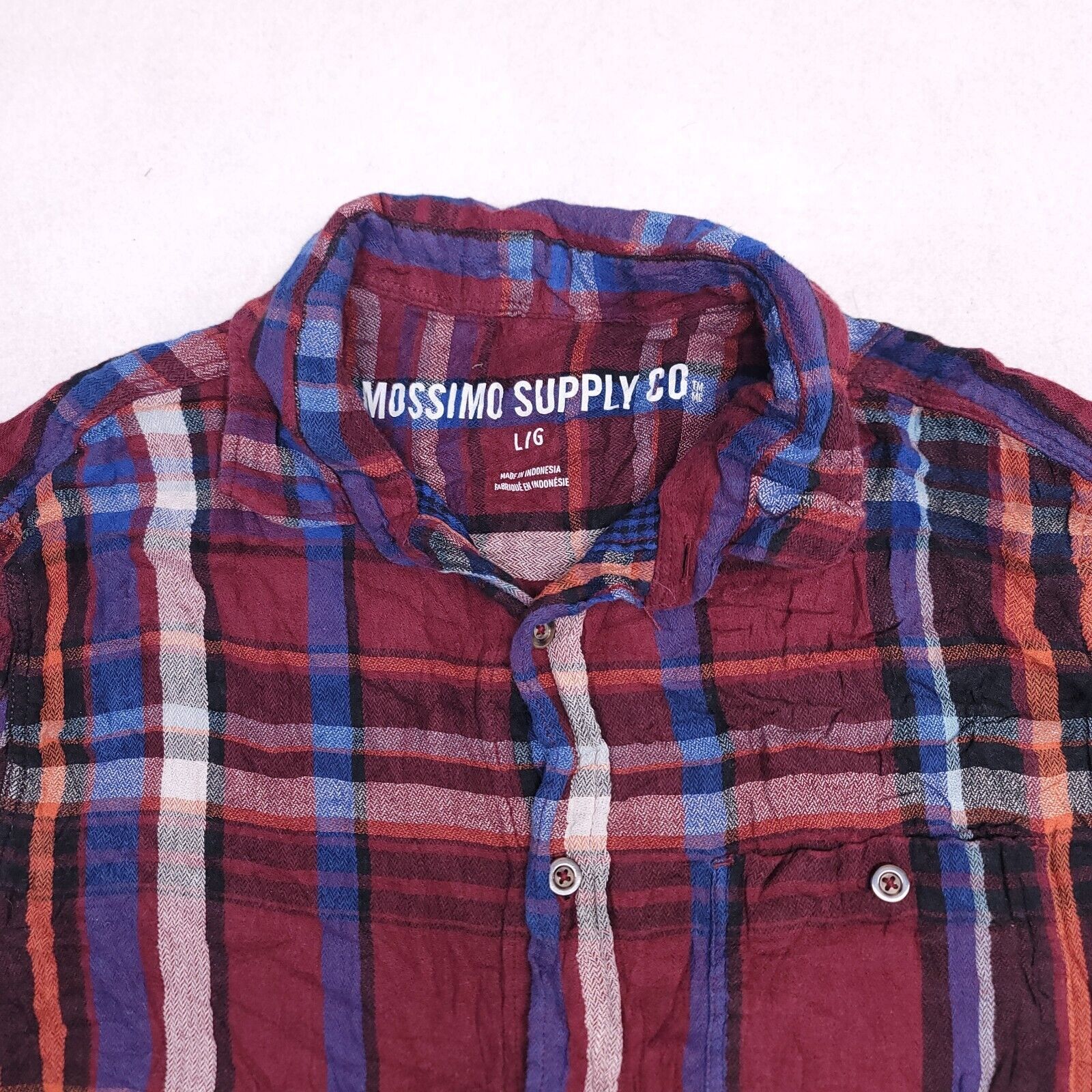 Mossimo Mossimo Madras Flannel Shirt Mens Size Large L Red Blue Size US L / EU 52-54 / 3 - 1 Thumbnail