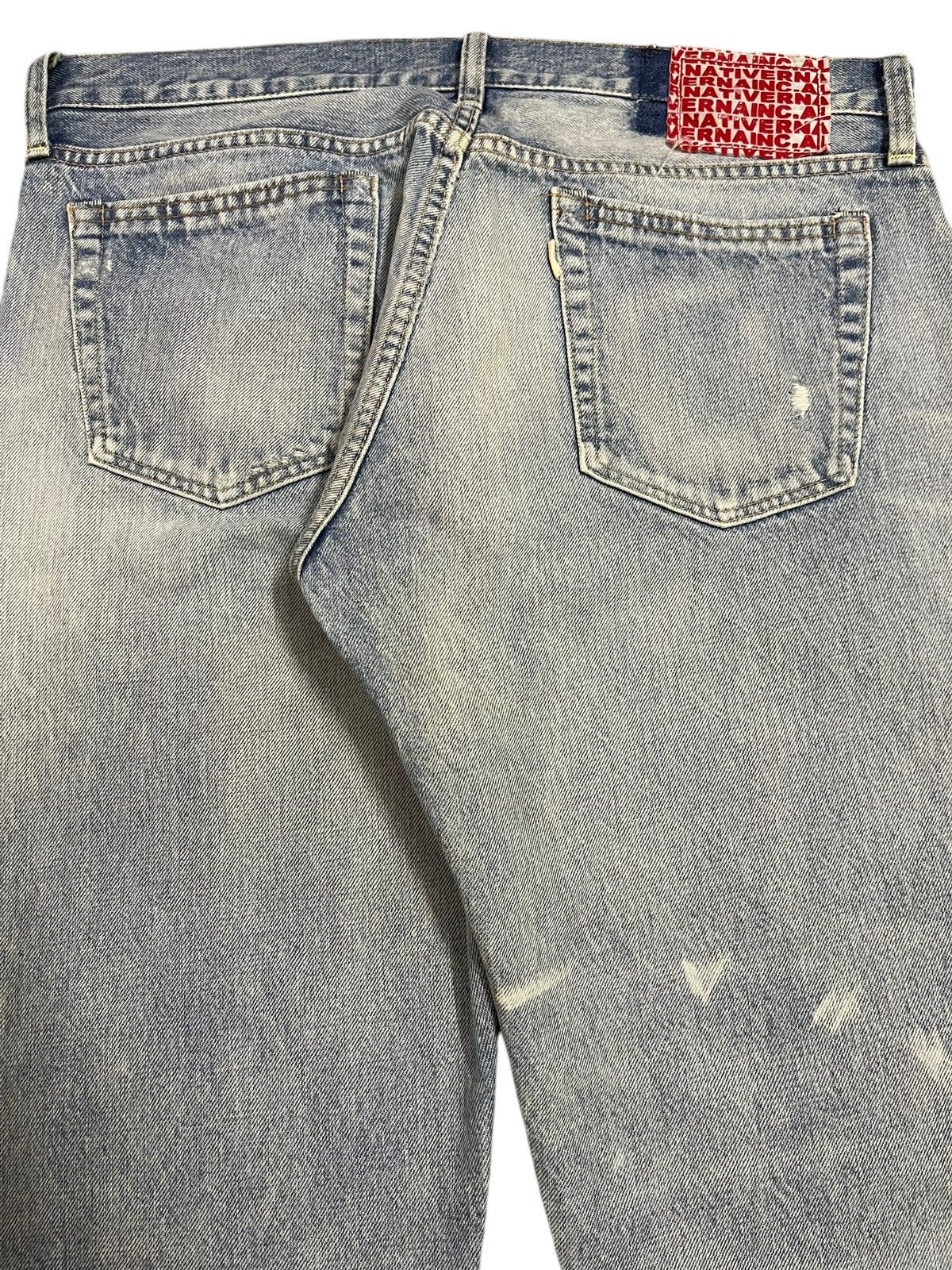 14th Addiction Vintage Japanese R.N.A Blue Bleached Distressed Loose Jeans Size US 34 / EU 50 - 6 Thumbnail