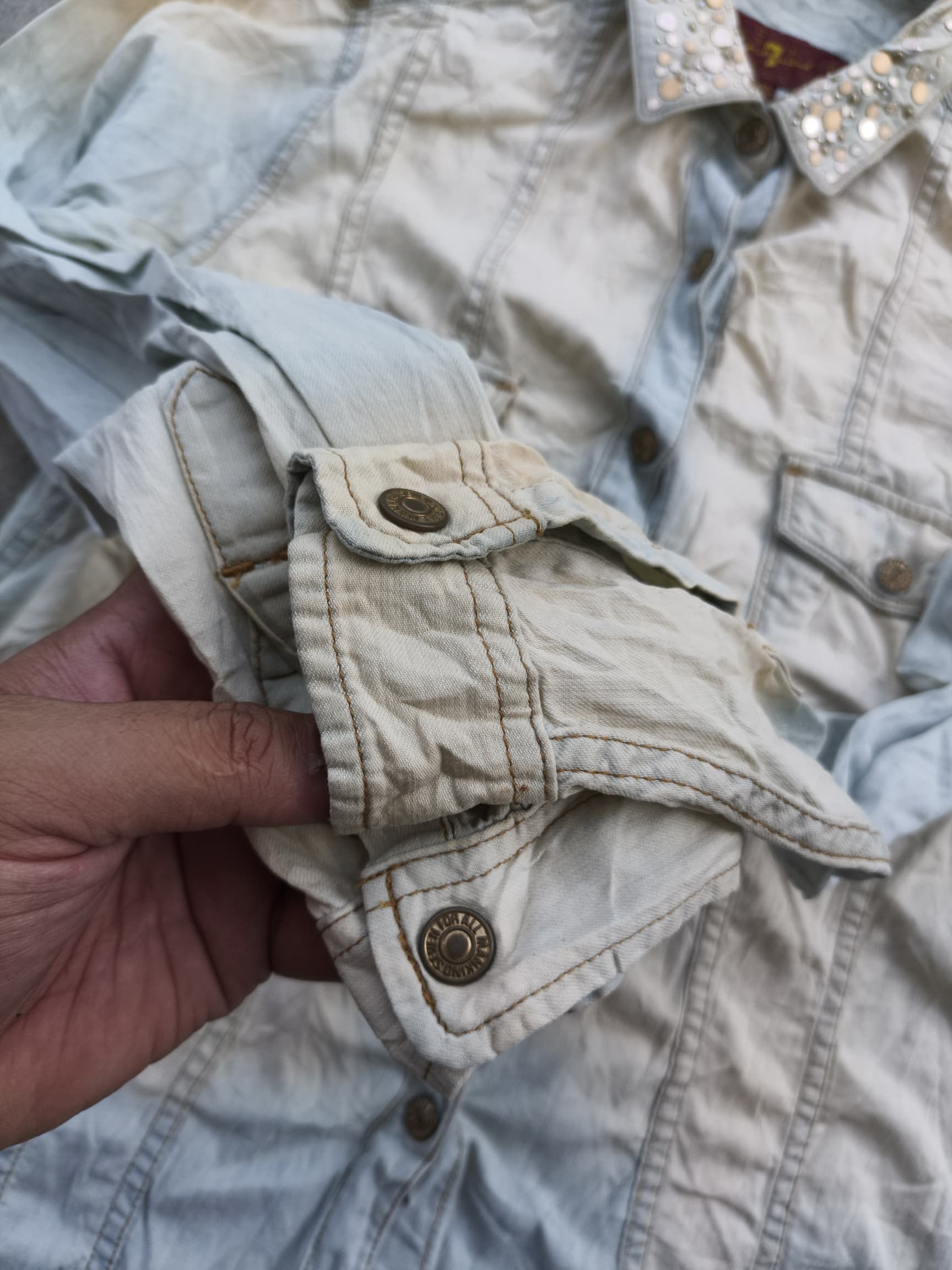 7 For All Mankind 7 For All Mankind Studded Long Sleeve Shirt Size US XS / EU 42 / 0 - 11 Thumbnail