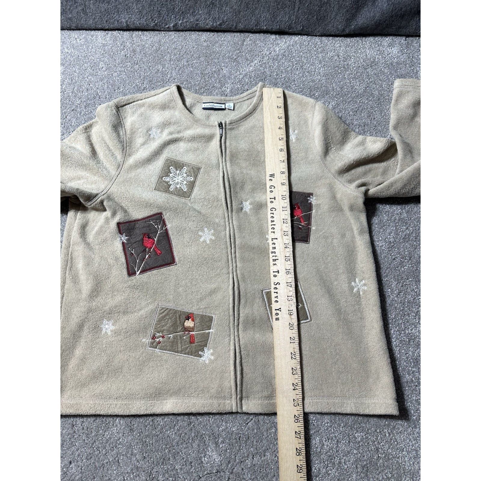Croft & Barrow VINTAGE Croft & Barrow Sweater Full Zip Women XL Beige 90s Bird Snowflakes Christmas Holiday Winter Cozy Cottagecore Mens? Women? Size XL / US 12-14 / IT 48-50 - 7 Thumbnail