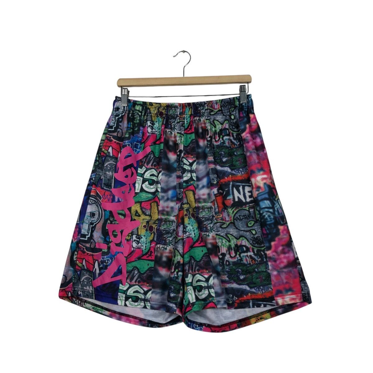 Japanese Brand 📌Vintage Short Pants Dig Deep Full Print Punk Design Size US 30 / EU 46 - 2 Thumbnail