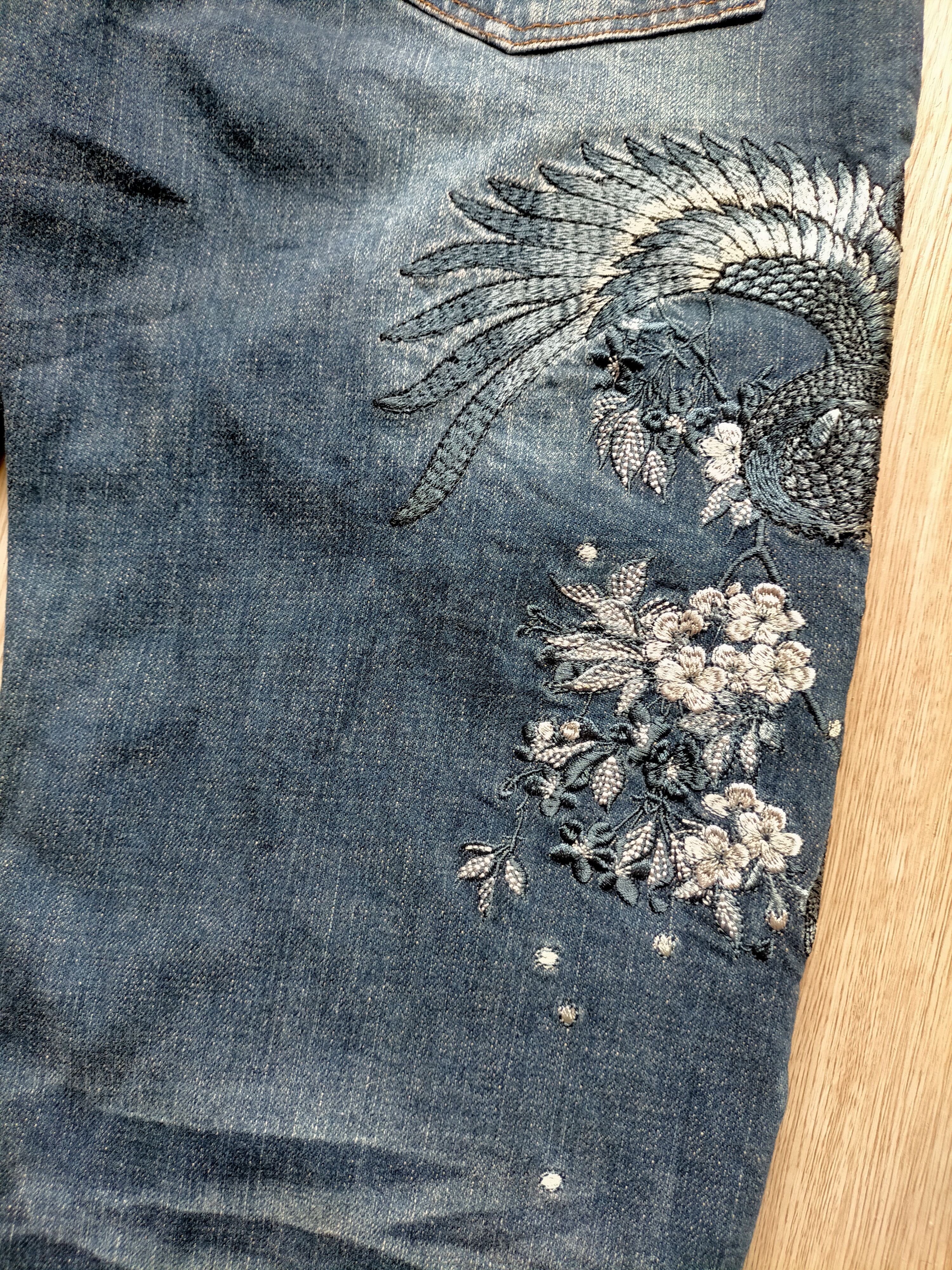 Karakuri Tamashii 🔥Rare🔥Divine Retribution Embroidered Blue Jeans Size US 32 / EU 48 - 18 Thumbnail