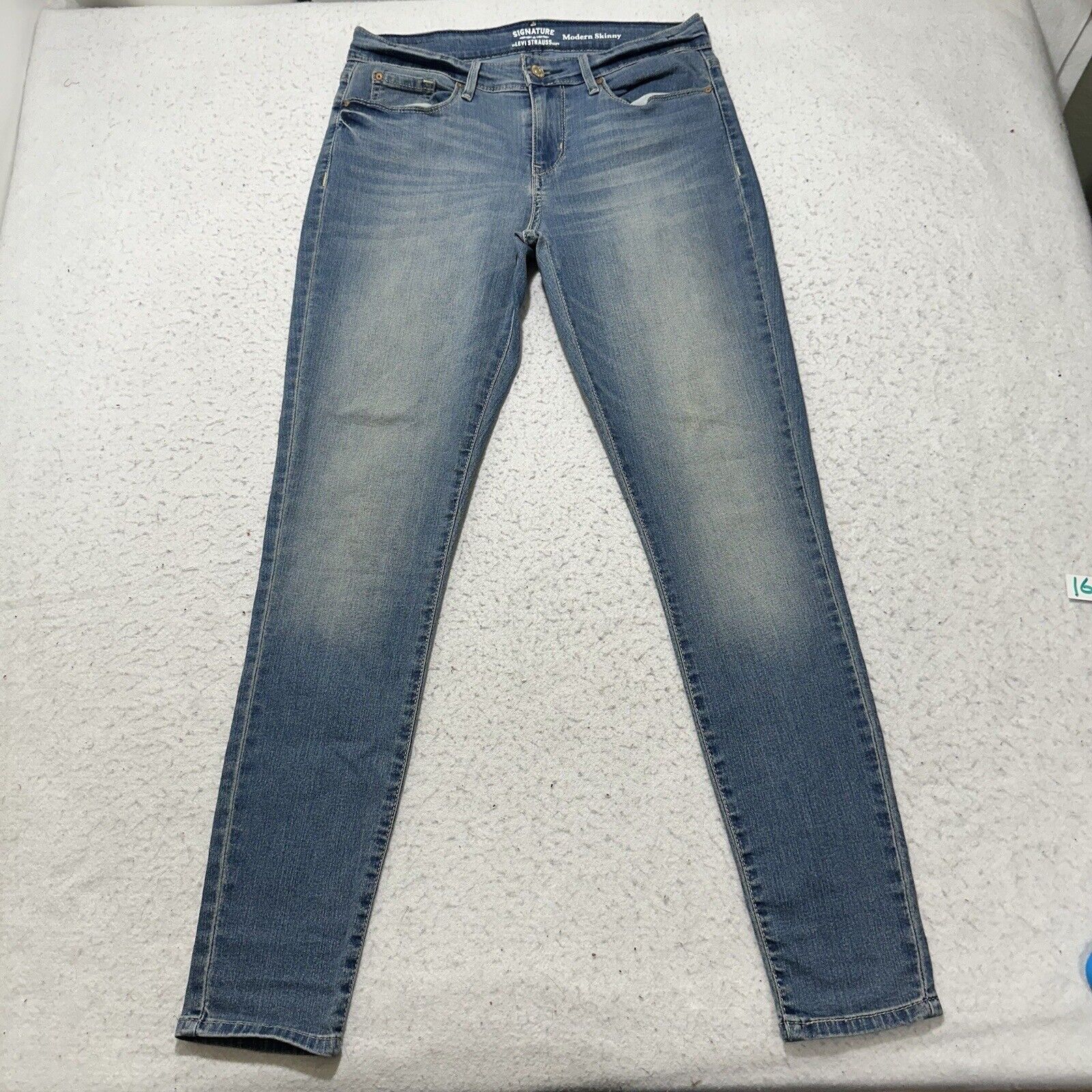 Levi's Levi's Signature 8 (29x29) Skinny Denim Distress Blue Jeans Size 30" / US 8 / IT 44 - 1 Thumbnail
