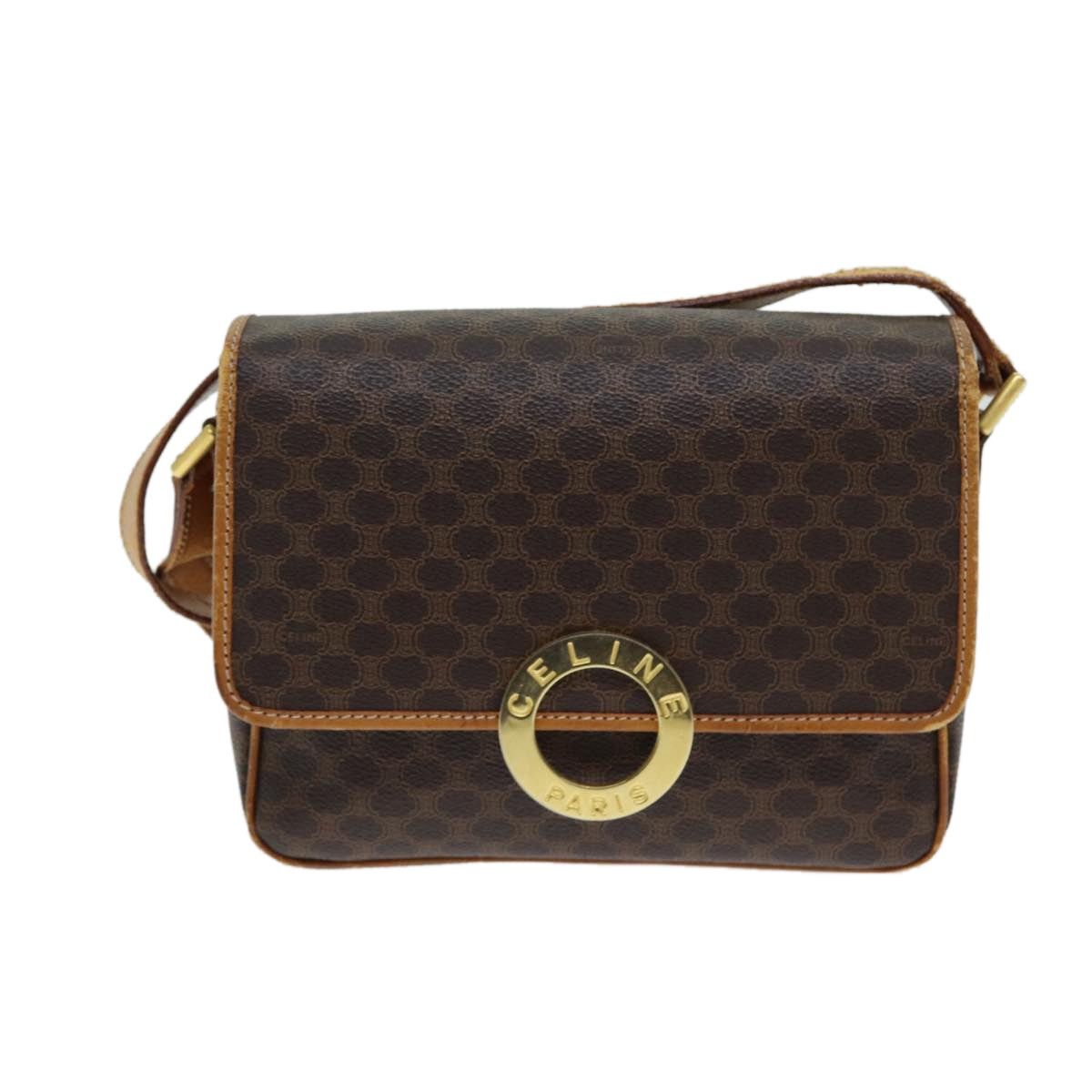 Celine CELINE Macadam Canvas Shoulder Bag Pvc Leather Brown Size ONE SIZE - 2 Thumbnail