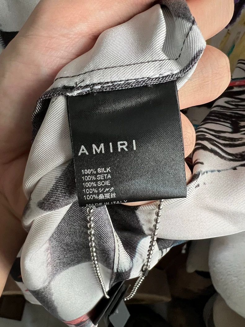 Amiri weslang Co-branded Black and White Silk Shirt