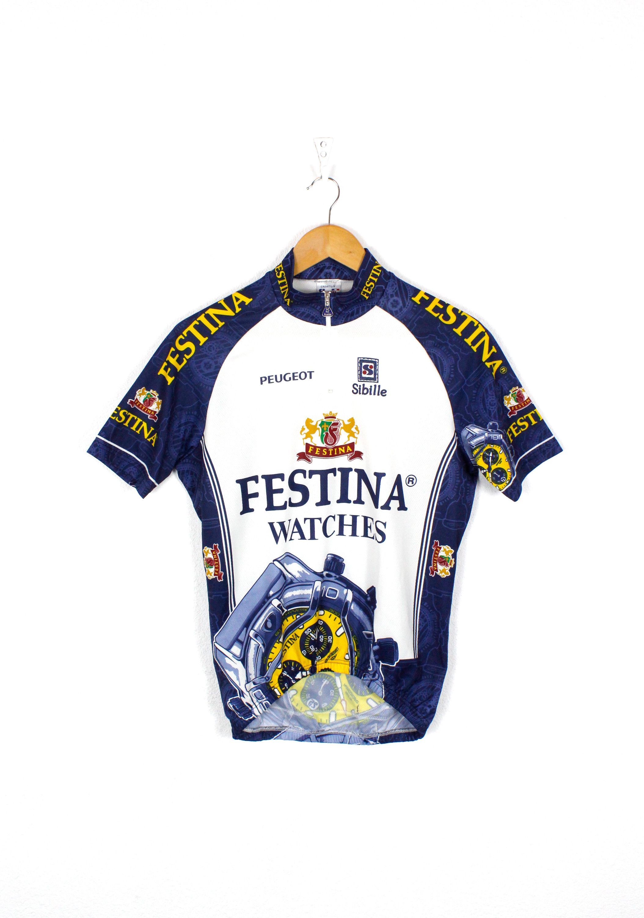 Vintage Vintage Festina Watches Peugeot Cycle Jersey Tshirt Tee Size US L / EU 52-54 / 3 - 1 Thumbnail