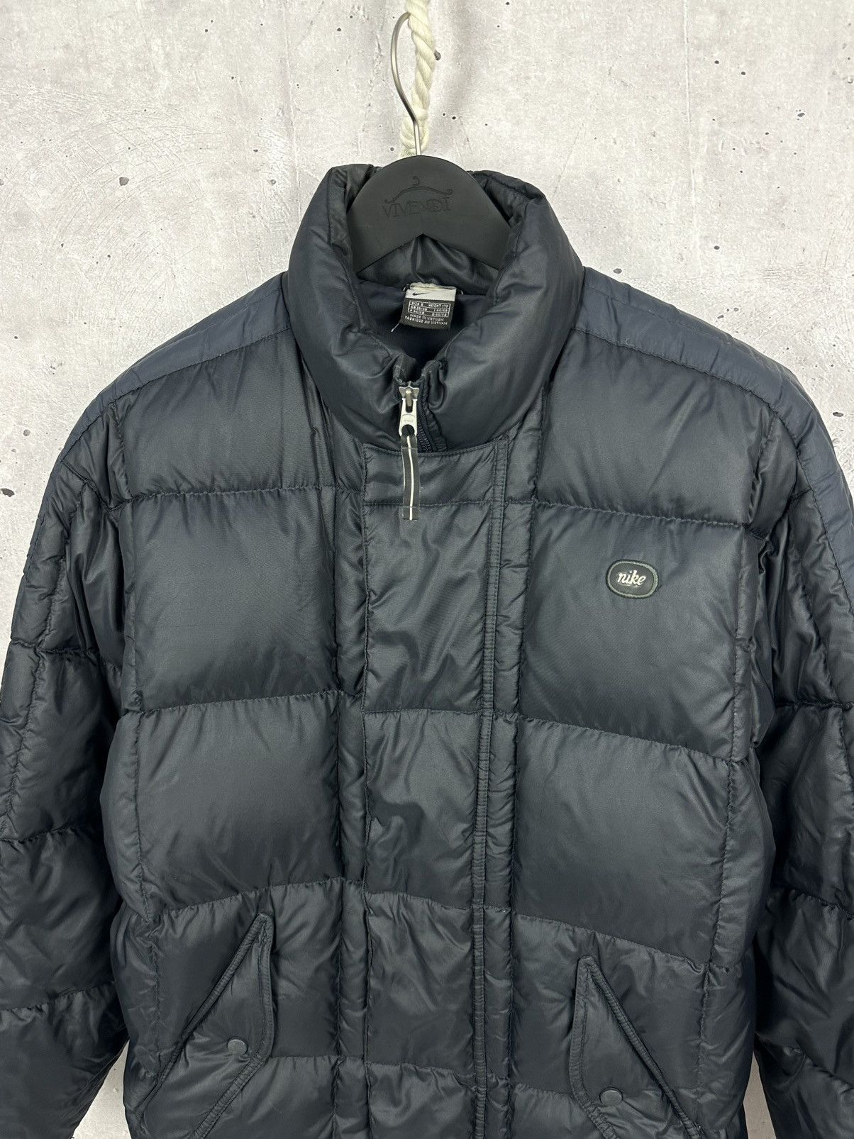 Nike × Vintage Vintage Nike Puffer Quilted Black Down Jacket Size US XL / EU 56 / 4 - 2 Thumbnail