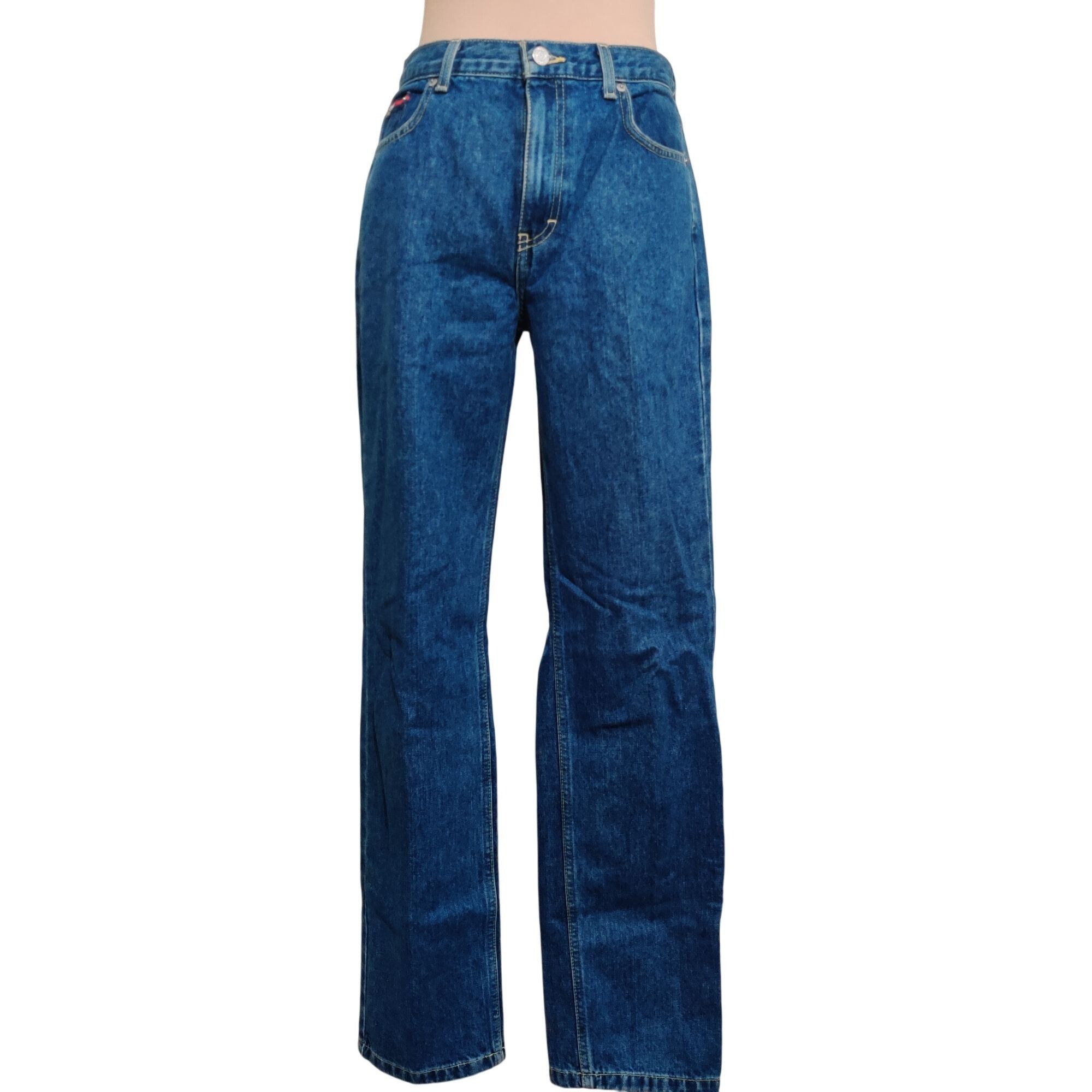 Tommy Jeans Vintage Womens Tommy Jeans Juniors Straight Leg High Rise De Size 31" - 1 Thumbnail