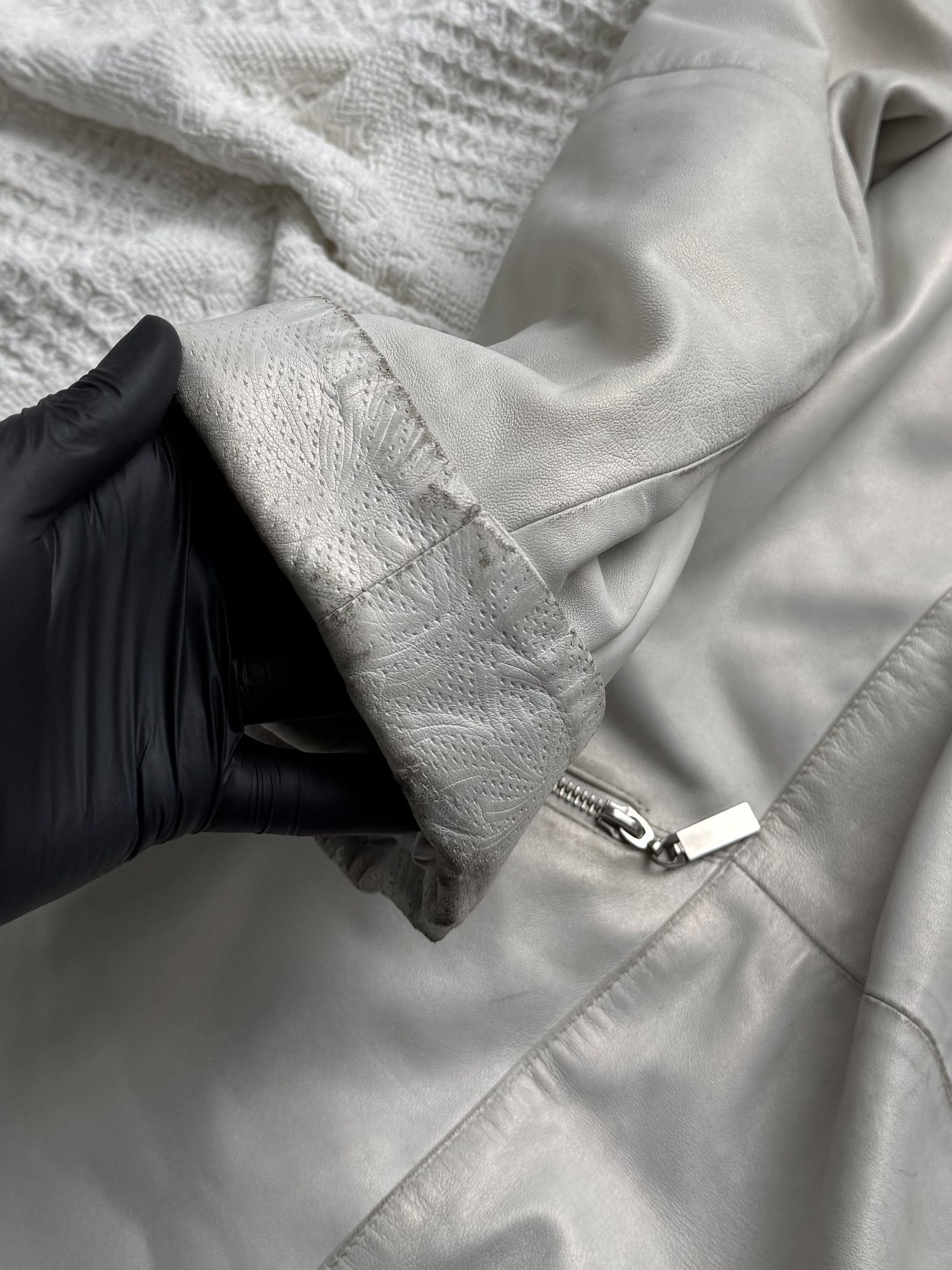 Vintage Vintage Leather Coat Zip Front Longline Oversized Jacket Size L / US 10 / IT 46 - 7 Thumbnail