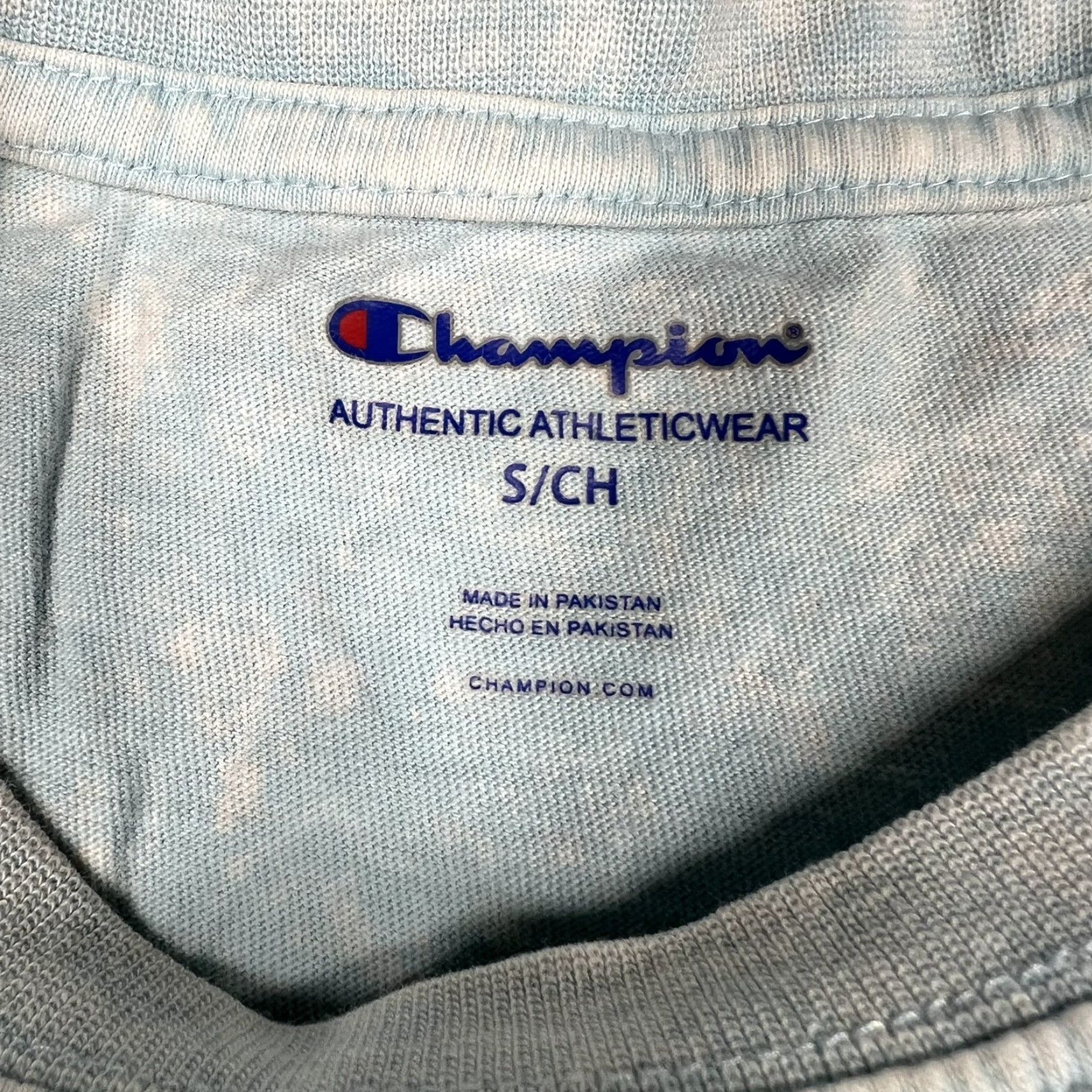 Champion Champion Shirt Mens Small Light Blue Tie Dye Crewneck 90s Logo T-Shirt Size US S / EU 44-46 / 1 - 7 Thumbnail