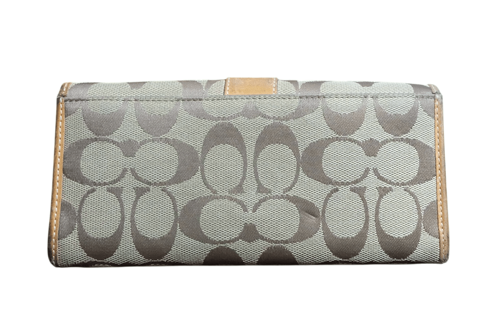 Coach Vintage Coach Logo Monogram Jacquard & Leather Long Wallet Size ONE SIZE - 7 Thumbnail