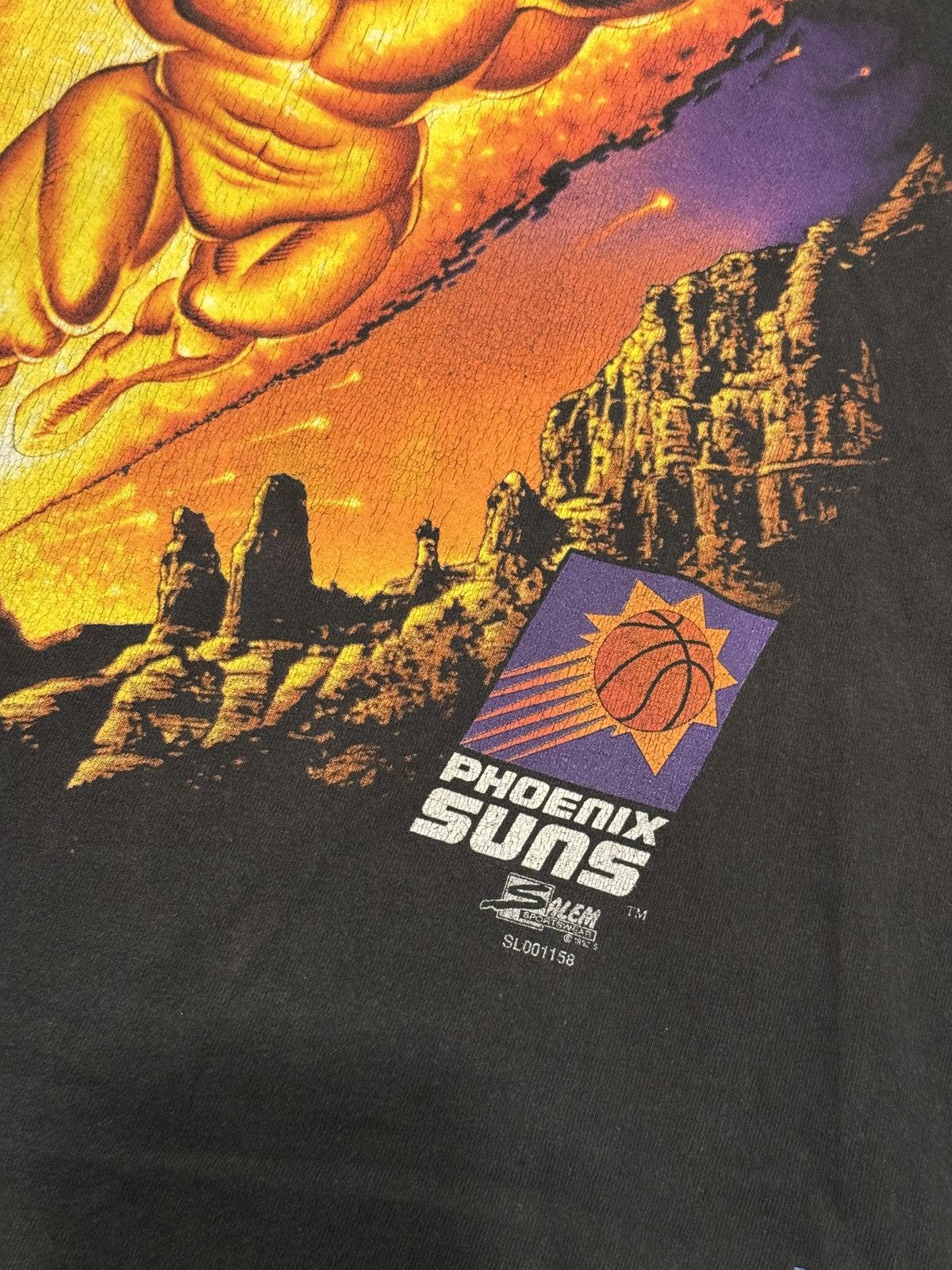NBA × Vintage *RARE* VINTAGE PHEONIX SUNS SALEM TORCH SUPER HERO TEE Size US XL / EU 56 / 4 - 4 Thumbnail