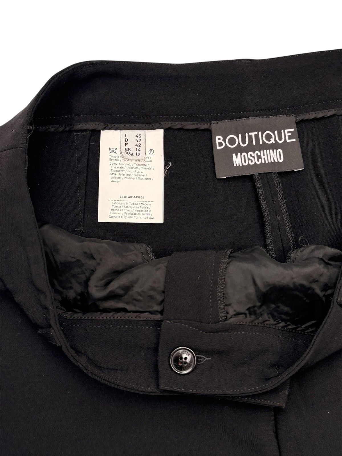 Boutique Moschino × Designer MOSCHINO BOUTIQUE BLACK TAPERED PANTS CLASSIC TROUSERS 46 XL Size 32" / US 10 / IT 46 - 4 Thumbnail