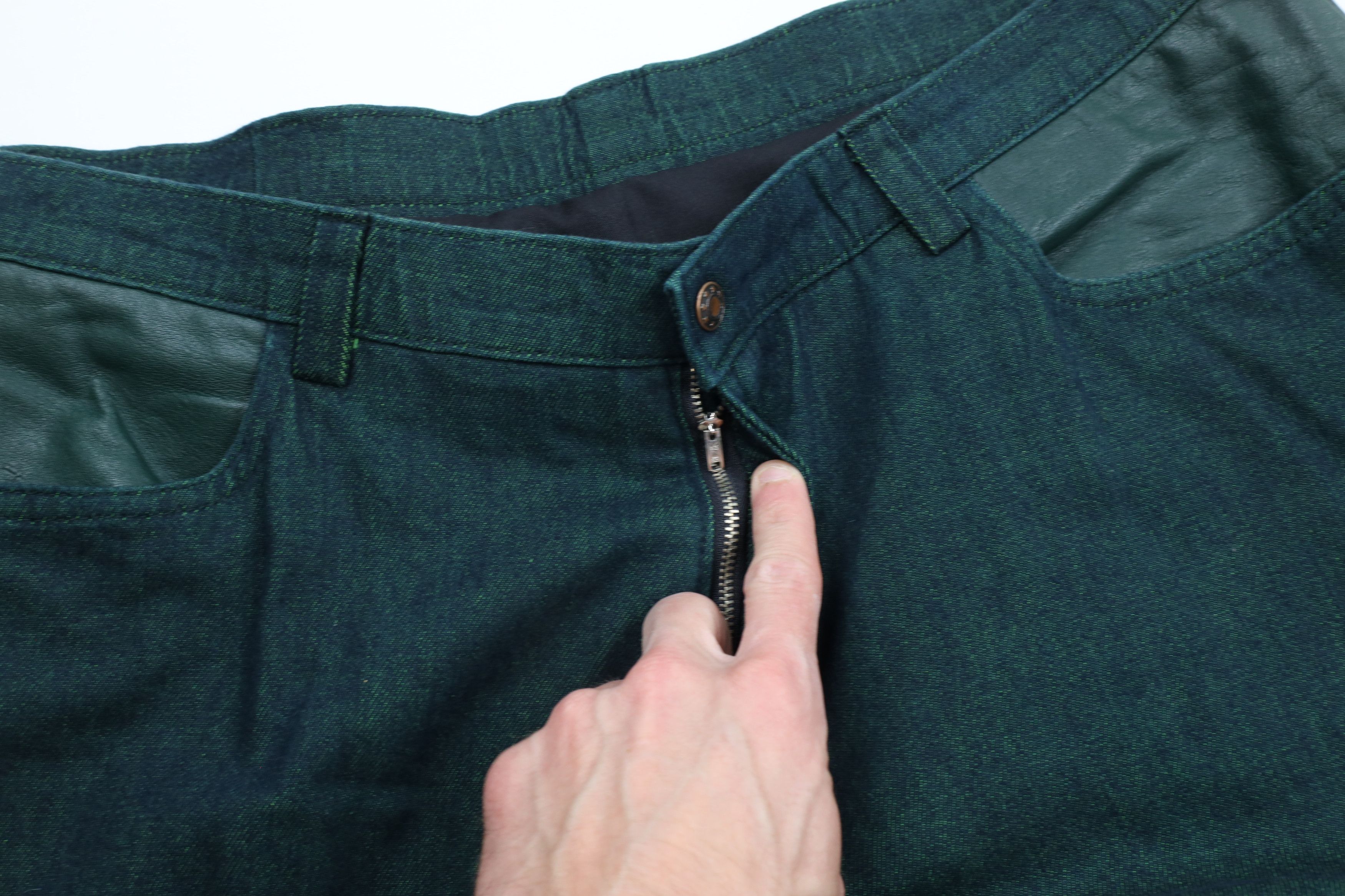 Vintage Vintage 90s Streetwear Trim Wide Leg Denim Jeans Green Size US 38 / EU 54 - 7 Thumbnail