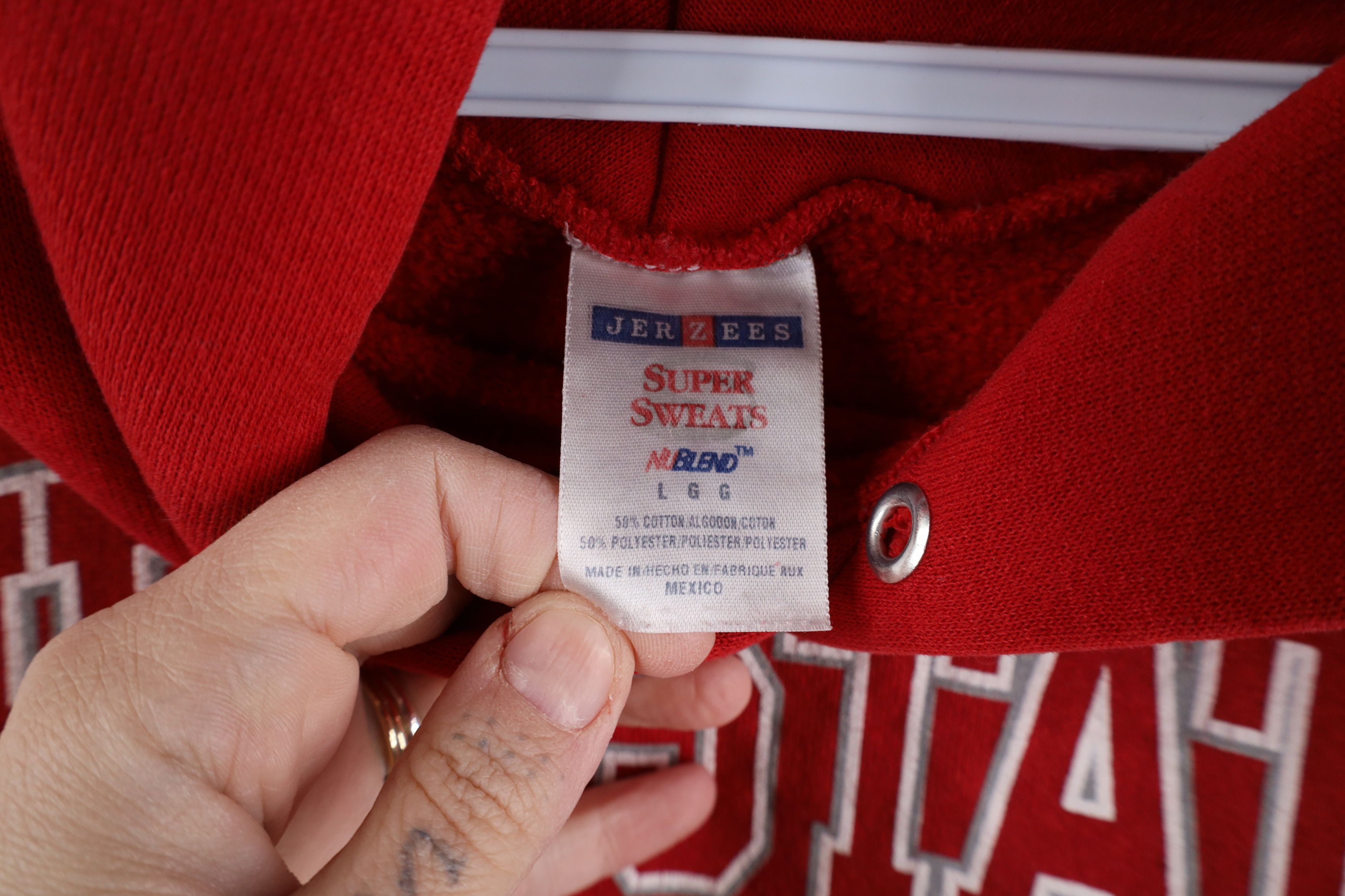 Vintage Vintage 90s Ohio State University Football Hoodie Red Size L / US 10 / IT 46 - 6 Thumbnail