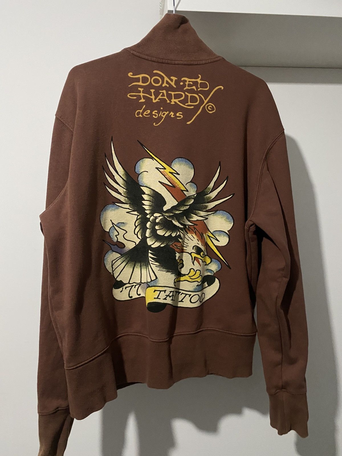 Vintage Ed Hardy Crewneck Zip y2k XL opium drip skull designs baggy Size US XL / EU 56 / 4 - 1 Thumbnail