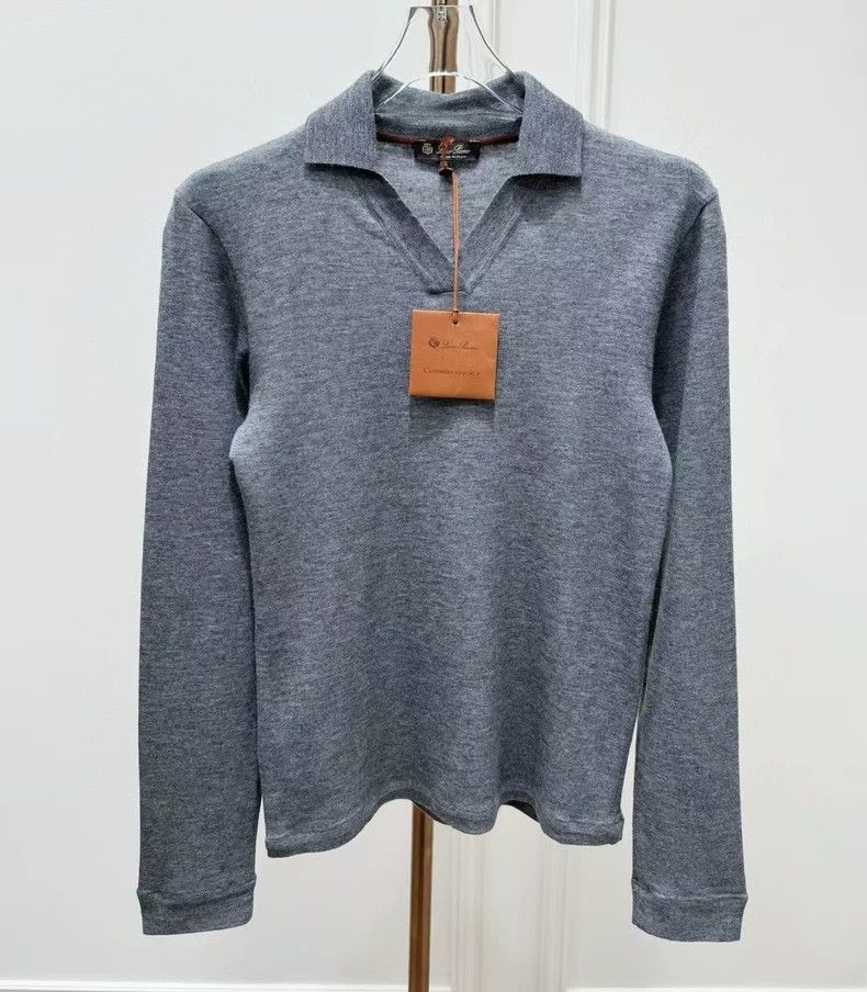 Loro Piana LORO PIANA Gray stretch knit top Size S / US 4 / IT 40 - 1 Thumbnail