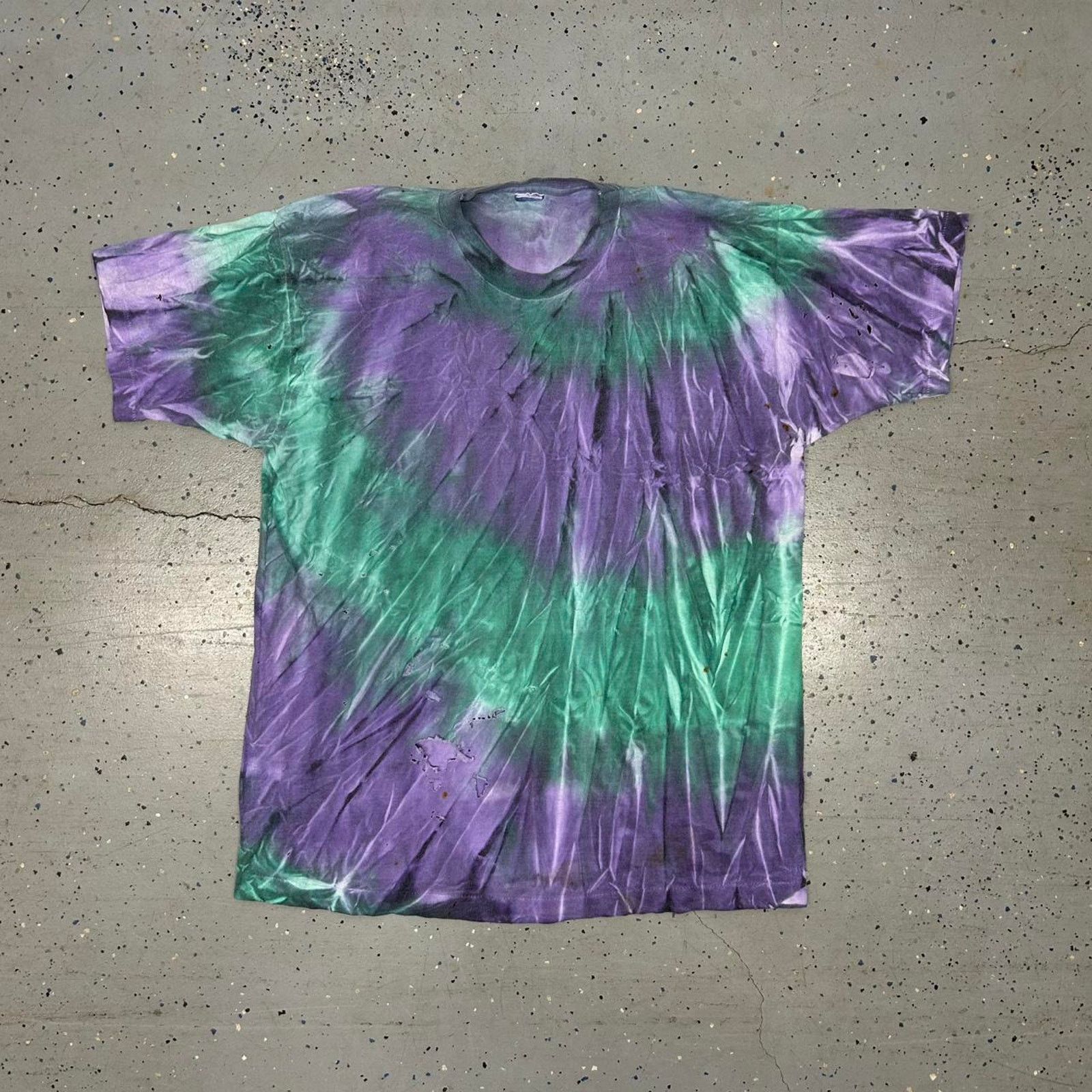 Other Vintage 90s tie dye purple and green short sleeve shirt Size US XL / EU 56 / 4 - 1 Thumbnail