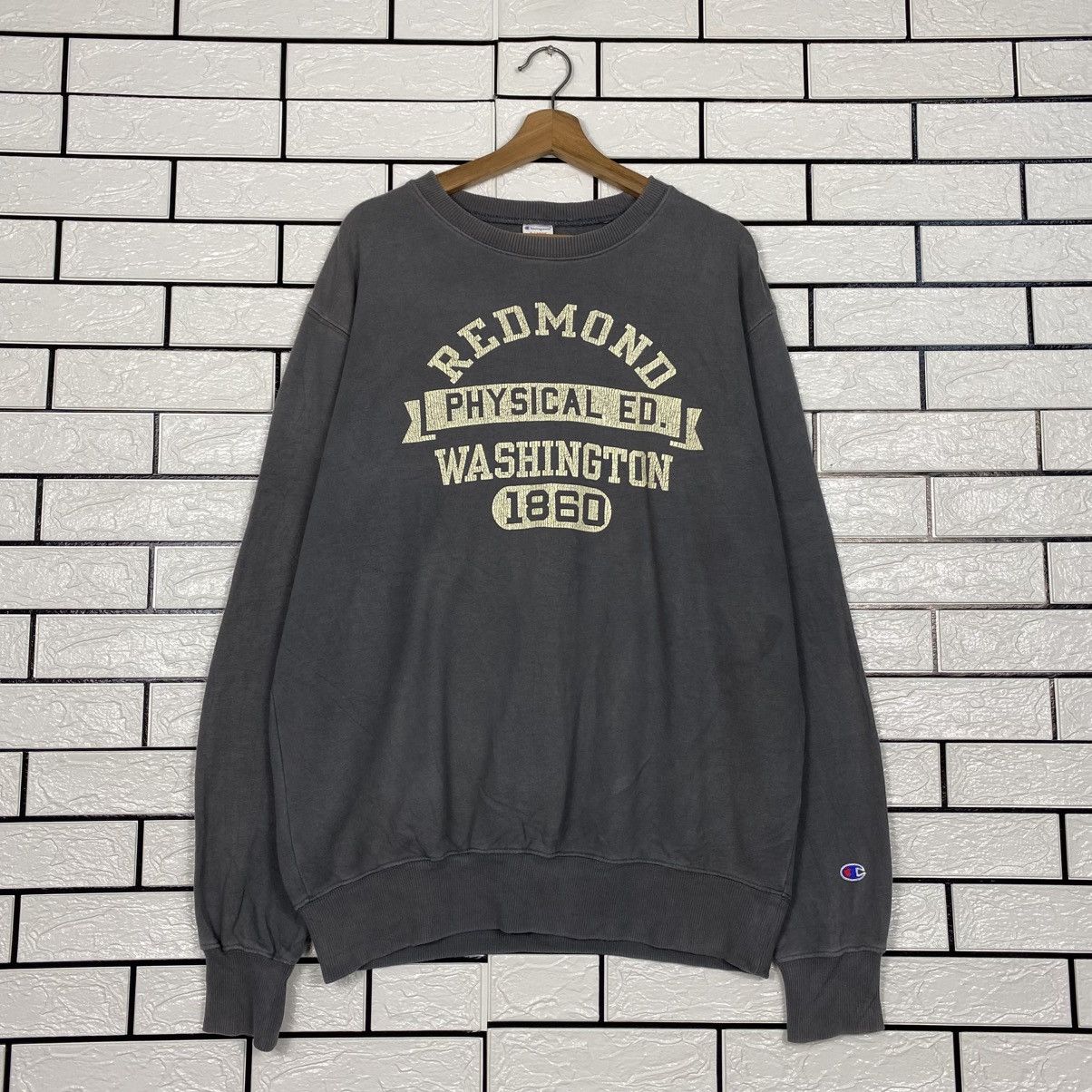 Japanese Brand 📌Vintage Sweatshirt Champion Big Log Spell Out Size US XL / EU 56 / 4 - 2 Thumbnail