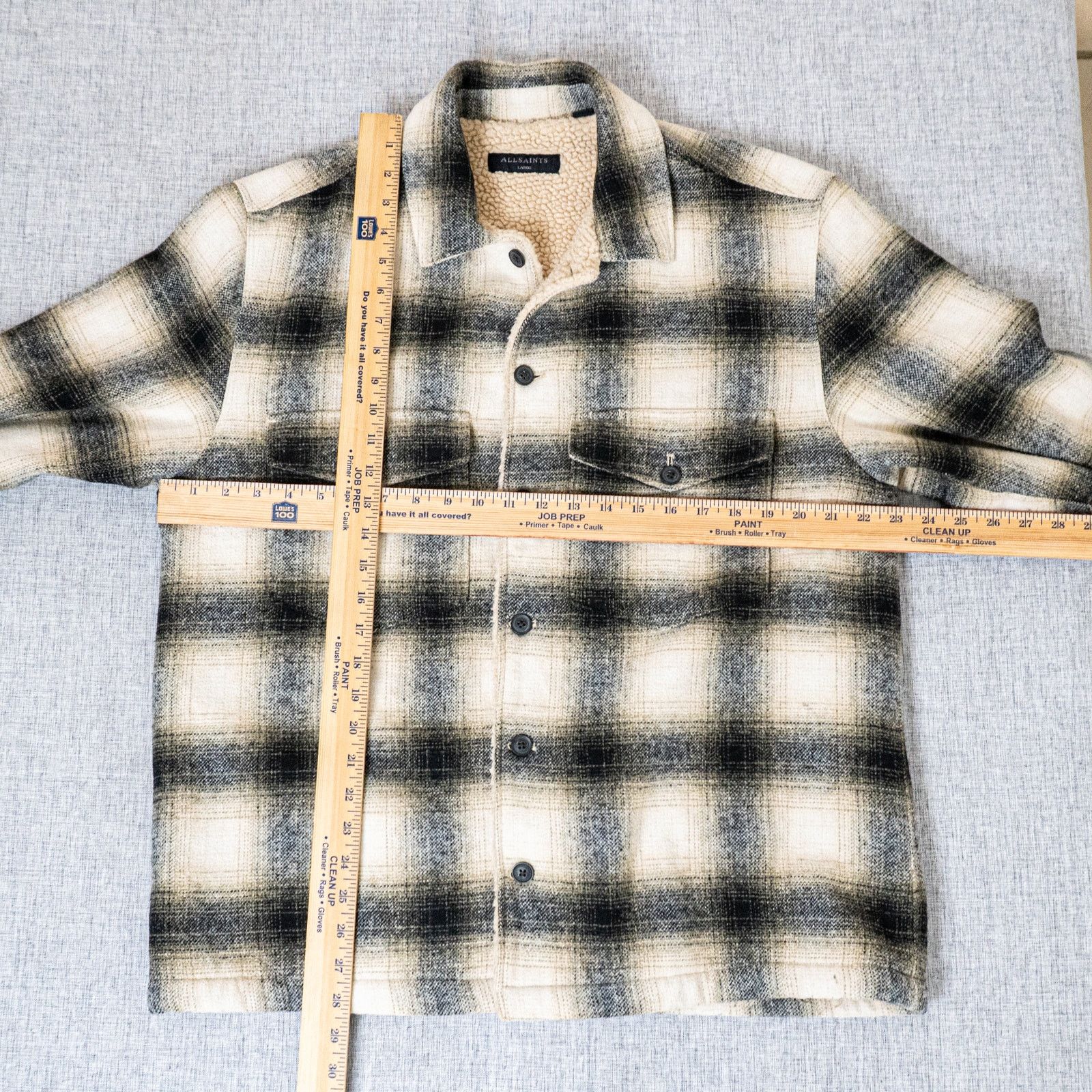 Allsaints All SAINTS Lewes Check Shirt Jacket Sherpa Lined Size Large Size US L / EU 52-54 / 3 - 8 Thumbnail