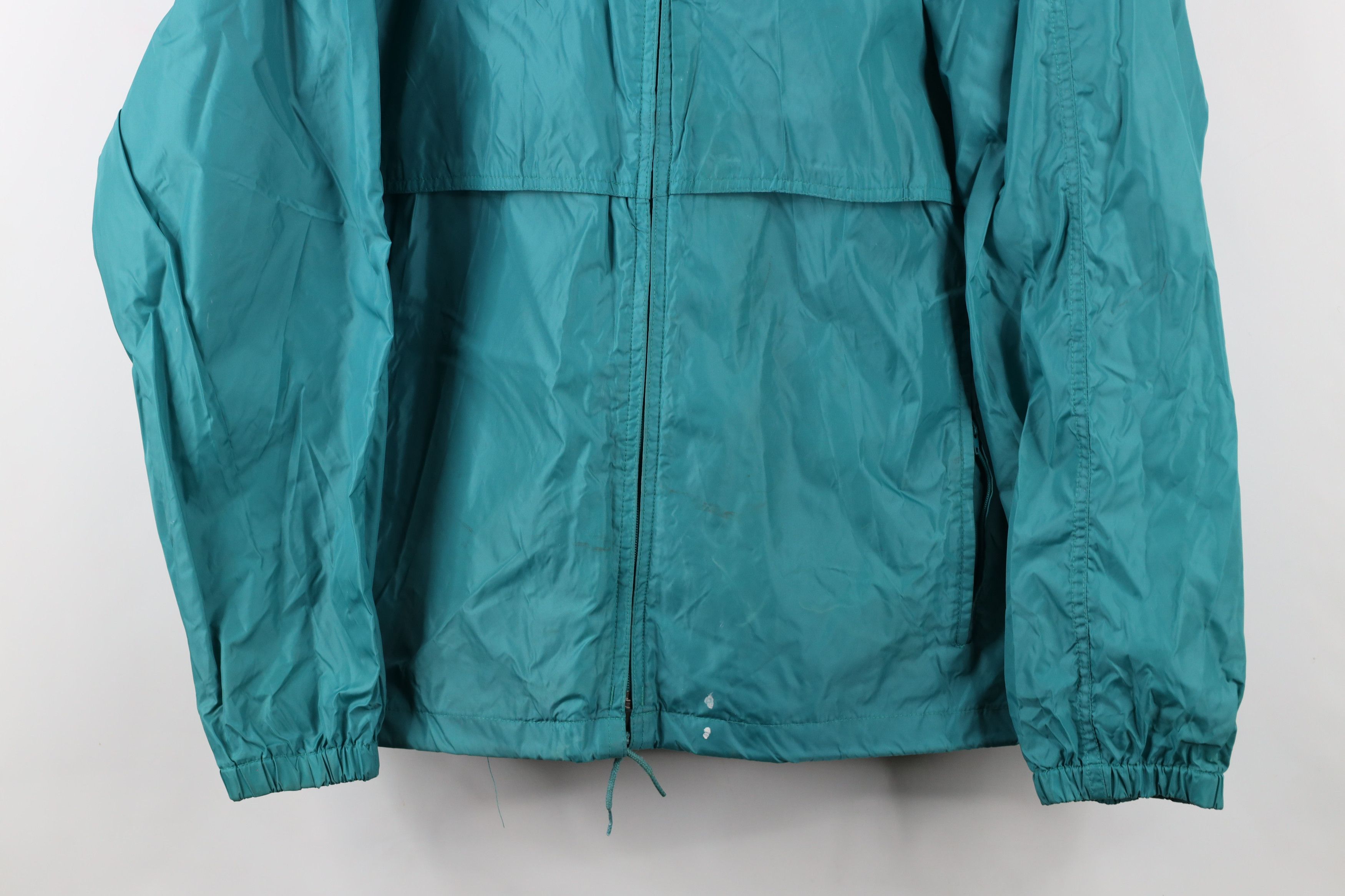 Vintage × Woolrich Woolen Mills Vintage 90s Woolrich Blank Hooded Windbreaker Jacket Green Size US L / EU 52-54 / 3 - 3 Thumbnail