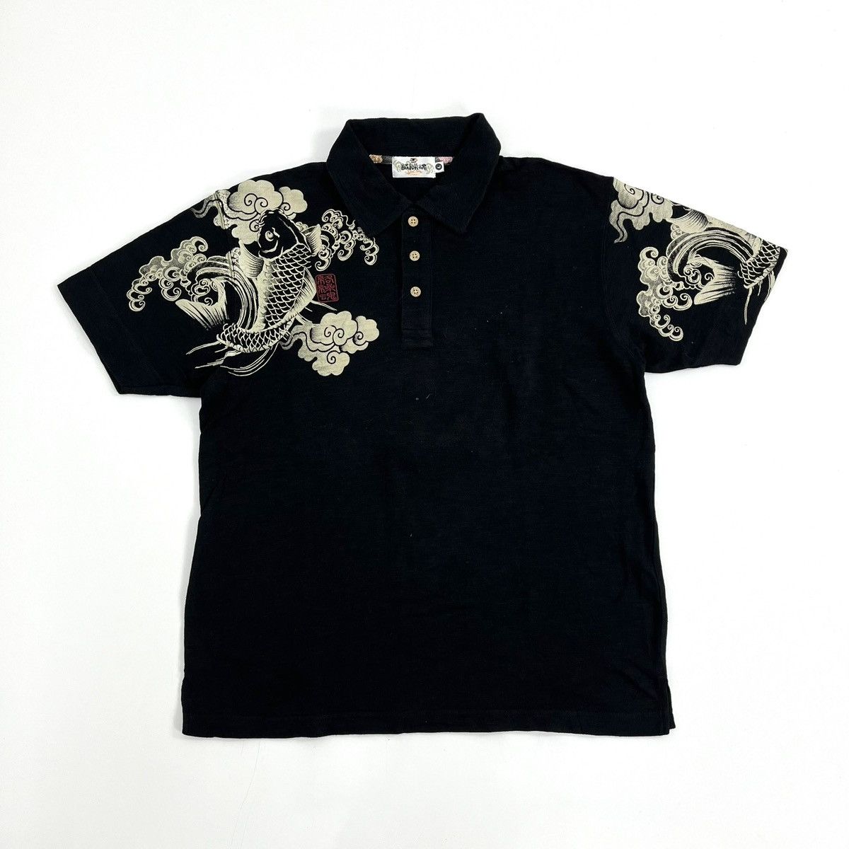 Bullet Noise Vintage Karakuri Tamashii Koi Japanese Polo Shirt Ed Hardy Size US L / EU 52-54 / 3 - 18 Thumbnail