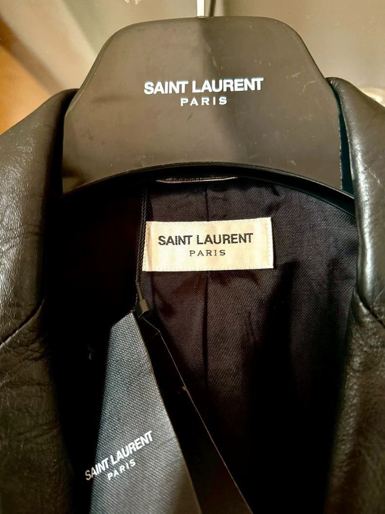 Saint Laurent Paris Saint Laurent Paris Saint Laurent Leather Blazer with Embr Size US XL / EU 56 / 4 - 3 Thumbnail