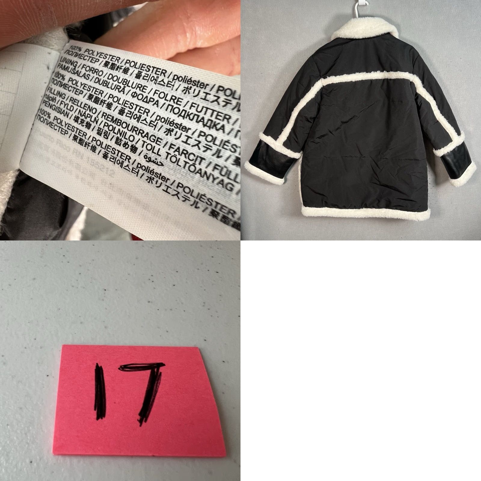 Mango Mango Womens Black Faux Shearling Trim Jacket Coat Faux Leather Front and Sleeve Trim XS Size Jacket Womens Black Size XS / US 0-2 / IT 36-38 - 8 Thumbnail