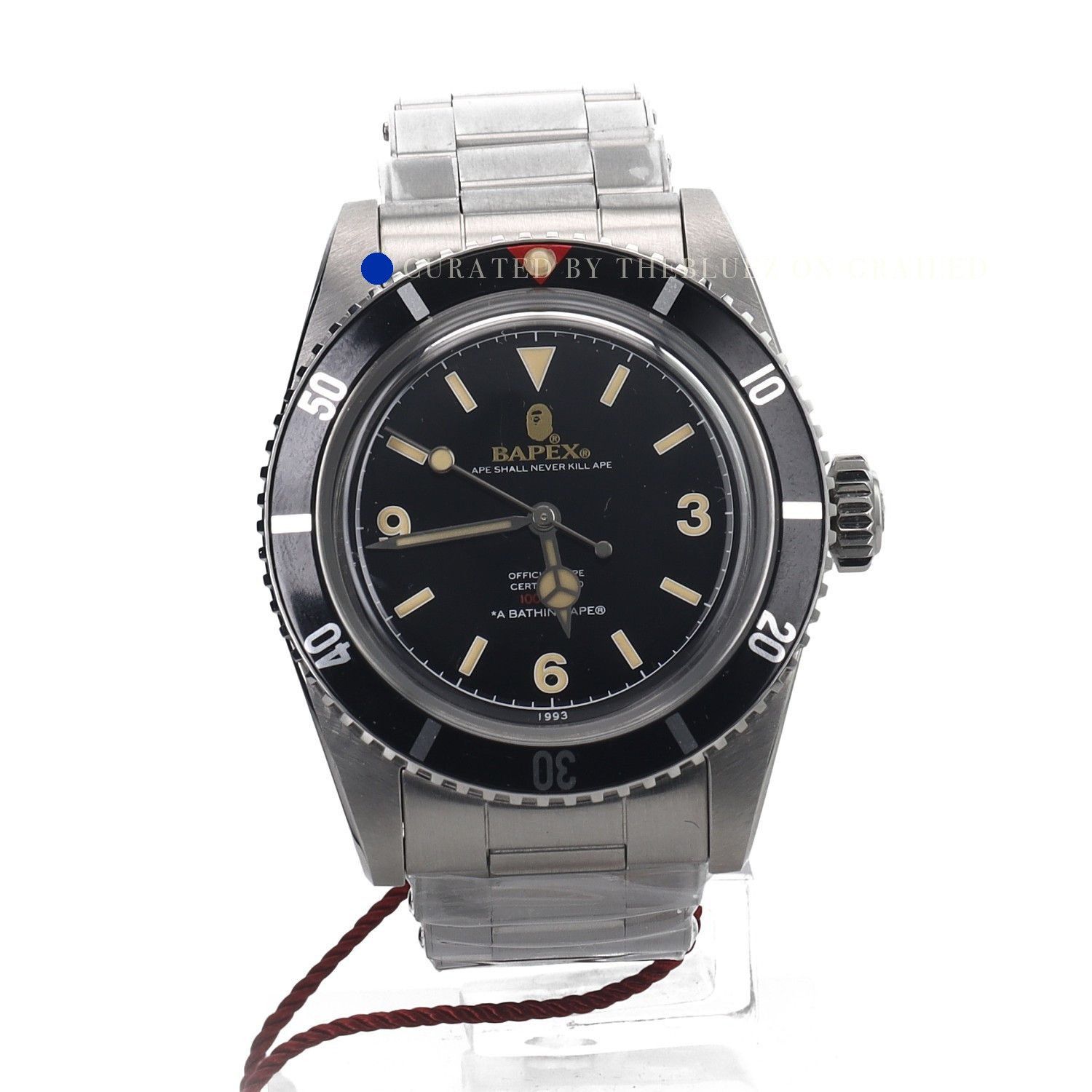 Bape Silver Stainless Steel Analog Watch with Black Dial Size ONE SIZE - 1 Preview