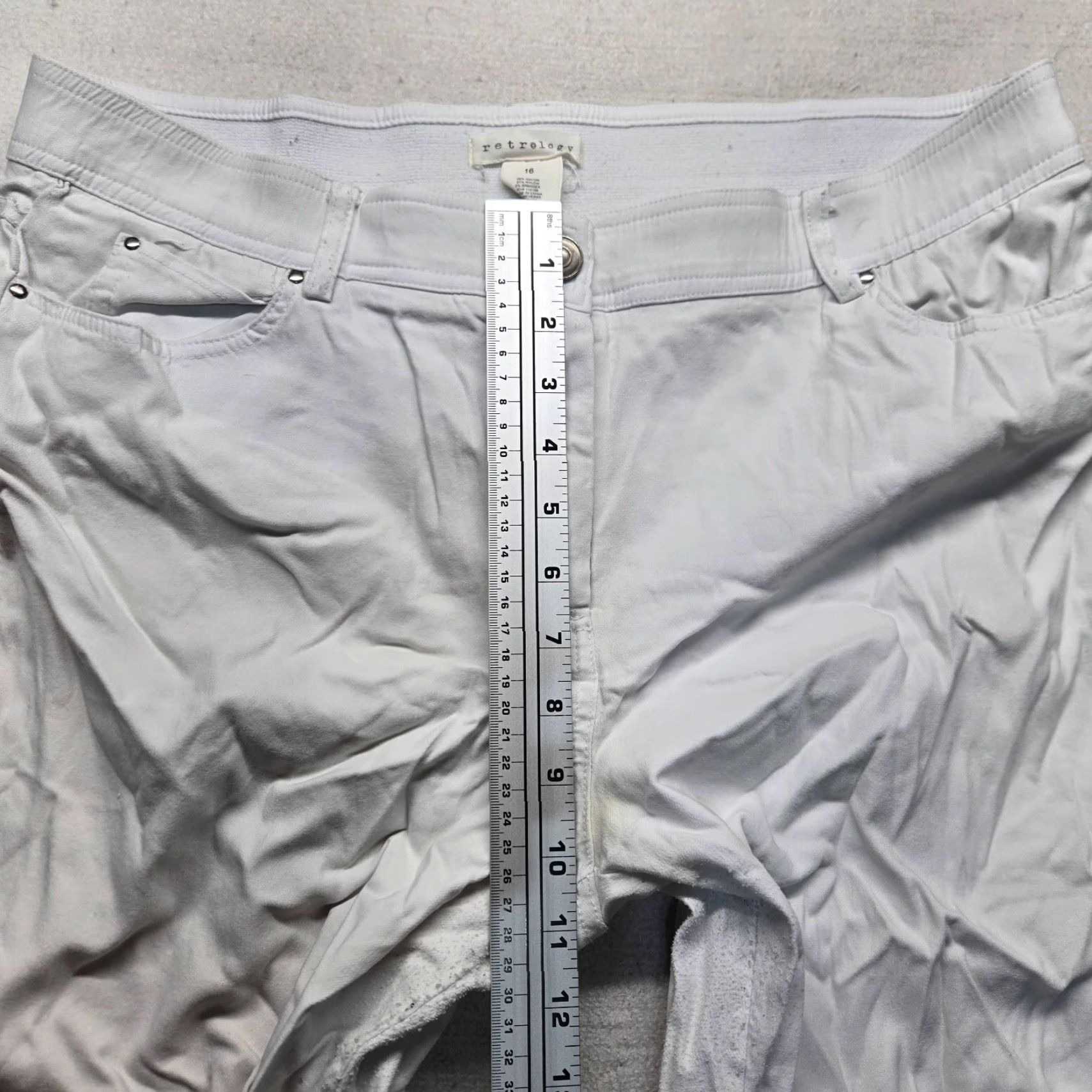 Vintage VINTAGE Retrology Women's Chino Pants Cropped Tapered Leg Solid White Size 16 Casual Size 38" / US 16 / IT 52 - 5 Thumbnail