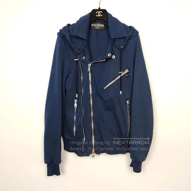 Balmain Balmain Blue Cotton Zip-Up Jacket for Women . Size XS / US 0-2 / IT 36-38 - 1 Thumbnail