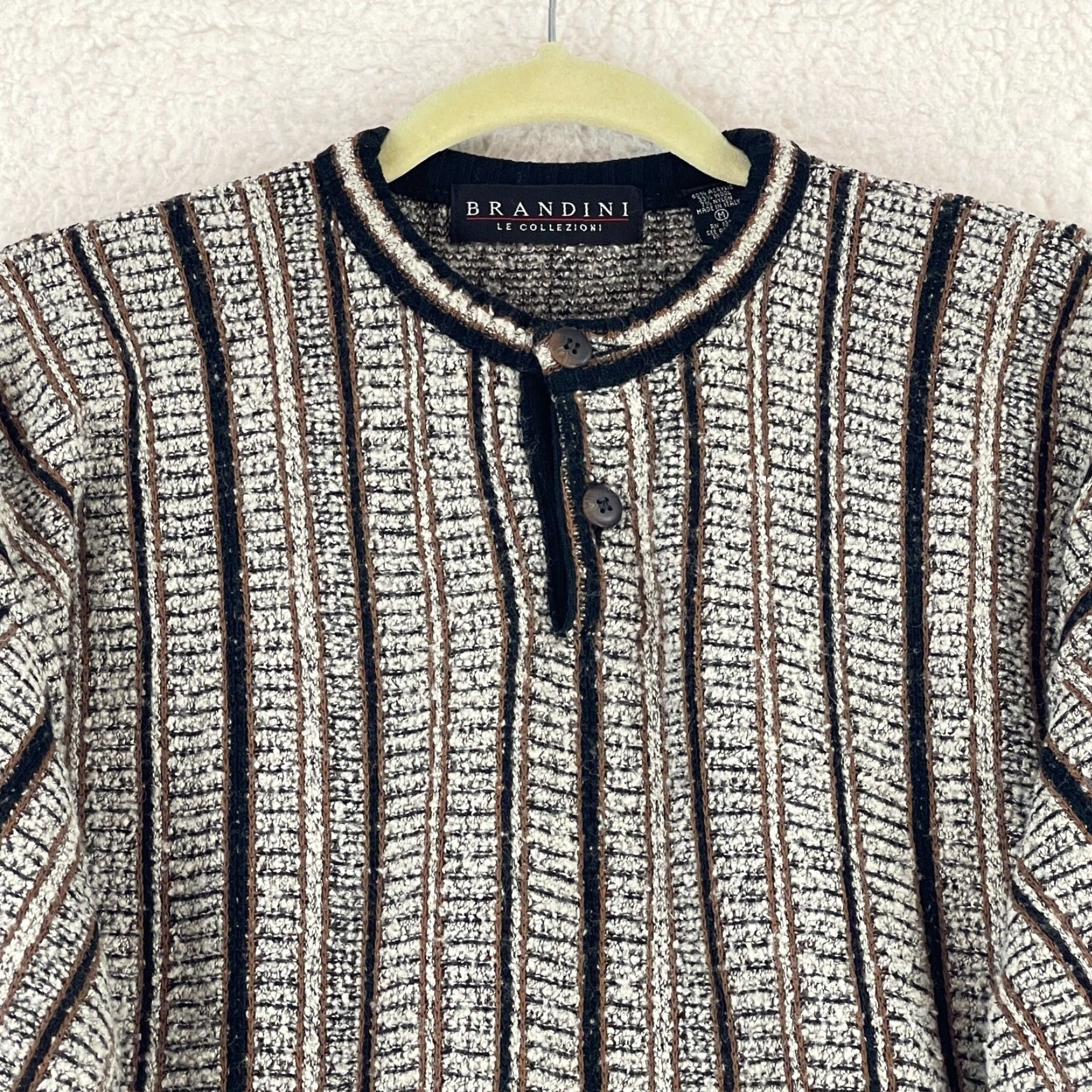 Vintage Brandini Le Collezioni Brown Knit Wool Sweater Mens Size Medium Size US M / EU 48-50 / 2 - 3 Thumbnail