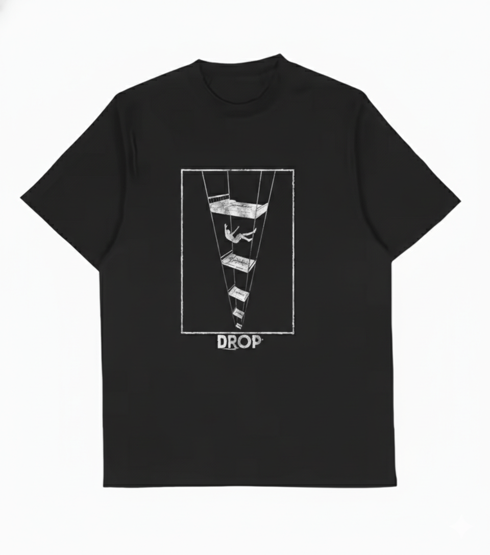Other Y2K Street Retro Drop Fall High Quality Black T-Shirt Size US XXL / EU 58 / 5 - 1 Thumbnail