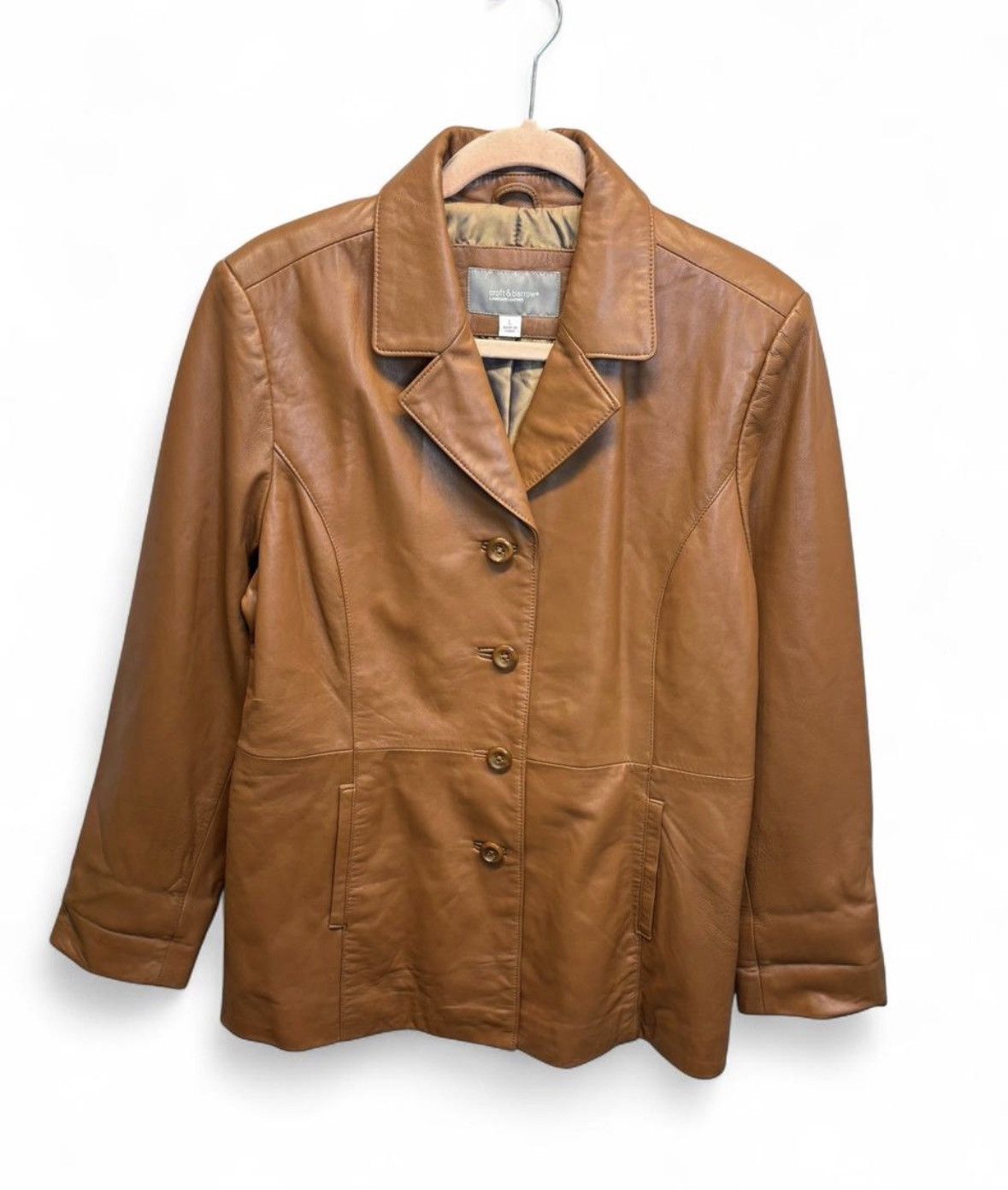 Croft & Barrow Croft & Barrow Tan Lambskin Leather Jacket - Size L Size L / US 10 / IT 46 - 1 Thumbnail