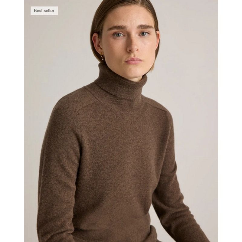 Quince Quince Cashmere Brown Turtleneck Sweater NWOT Small Size S / US 4 / IT 40 - 4 Thumbnail