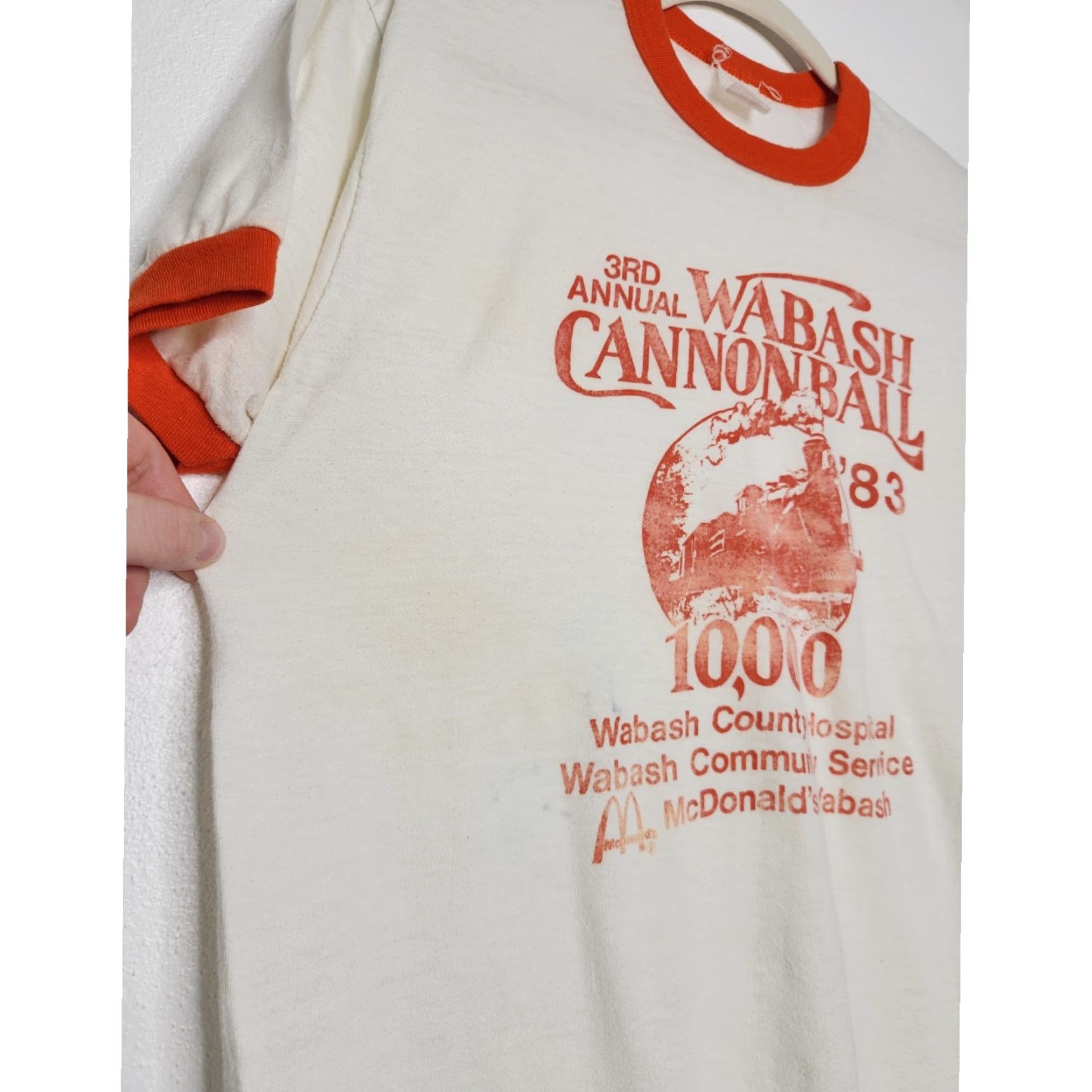 Vintage VINTAGE Wabash Cannonball Train McDonalds Ringer Shirt Size US S / EU 44-46 / 1 - 4 Thumbnail