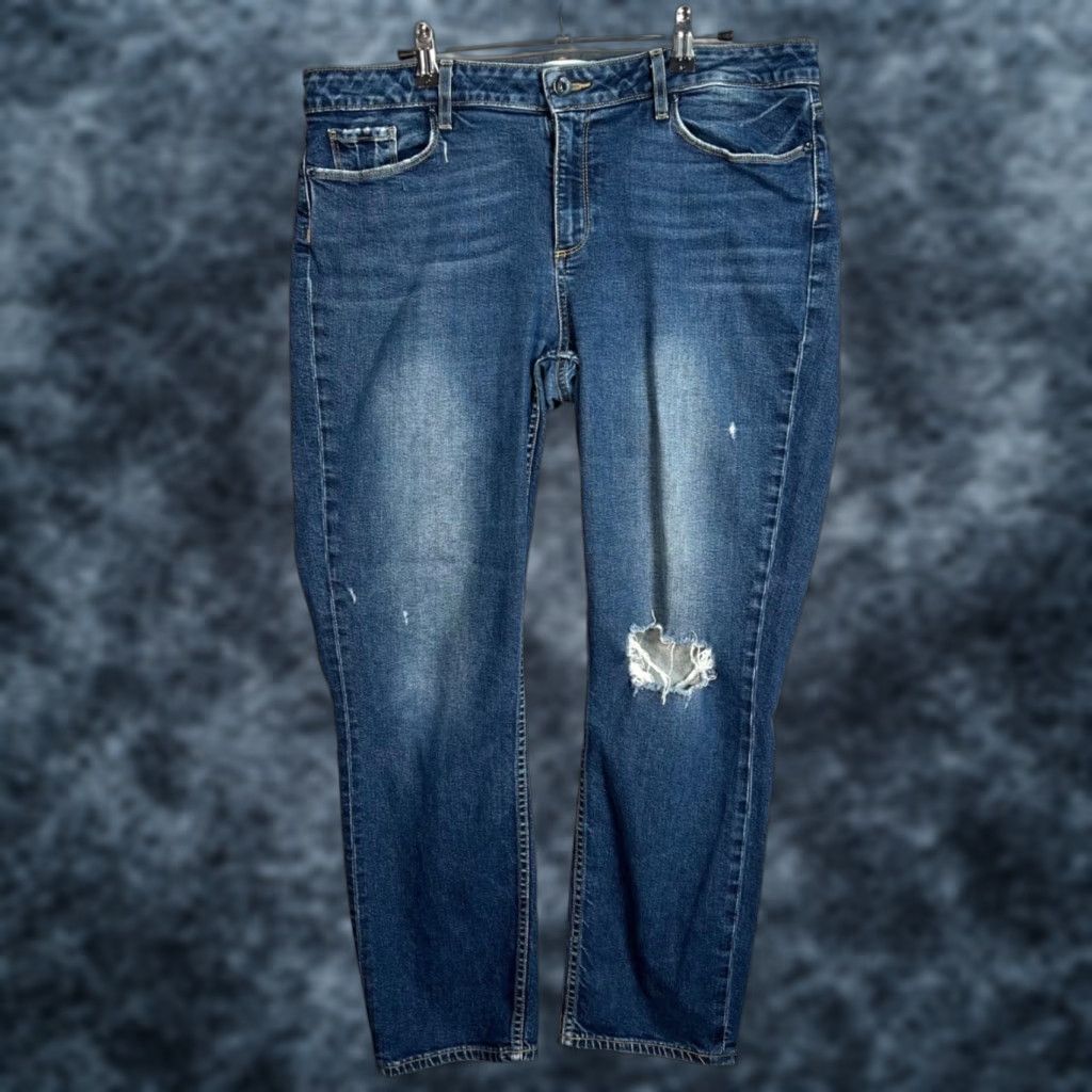 Paige Paige Womens Jeans 32 Anabelle Slim Distressed Blue Denim Straight 5-Pocket USA Made Slim Fit Regular Womens Mens? Size 24" / US 00 / IT 34 - 1 Thumbnail