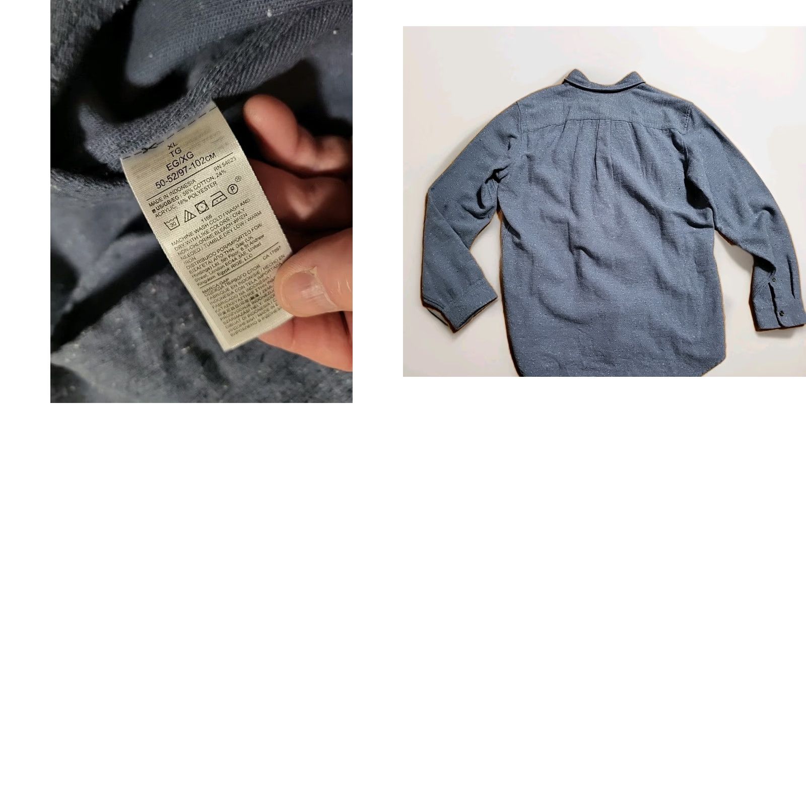 Gap Gap Shirt Men XL Button-Down Flannel Long Sleeve Slate Blue White NWT Cotton Size US XL / EU 56 / 4 - 8 Thumbnail