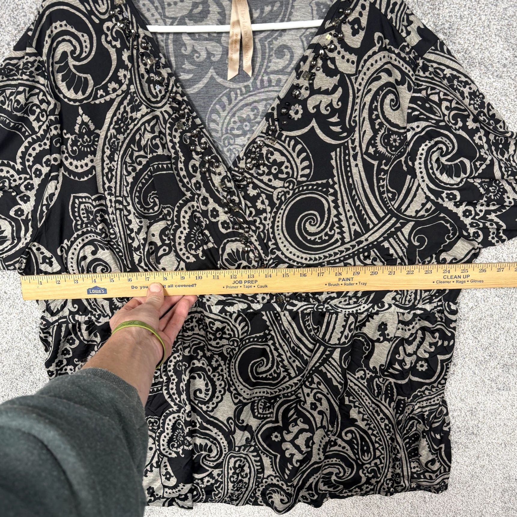 Vintage VINTAGE The Luxe Collection Tunic Top Womens 30/32 Plus Black Paisley Boho Whimsigoth Size 4XL / US 24-26 - 4 Thumbnail