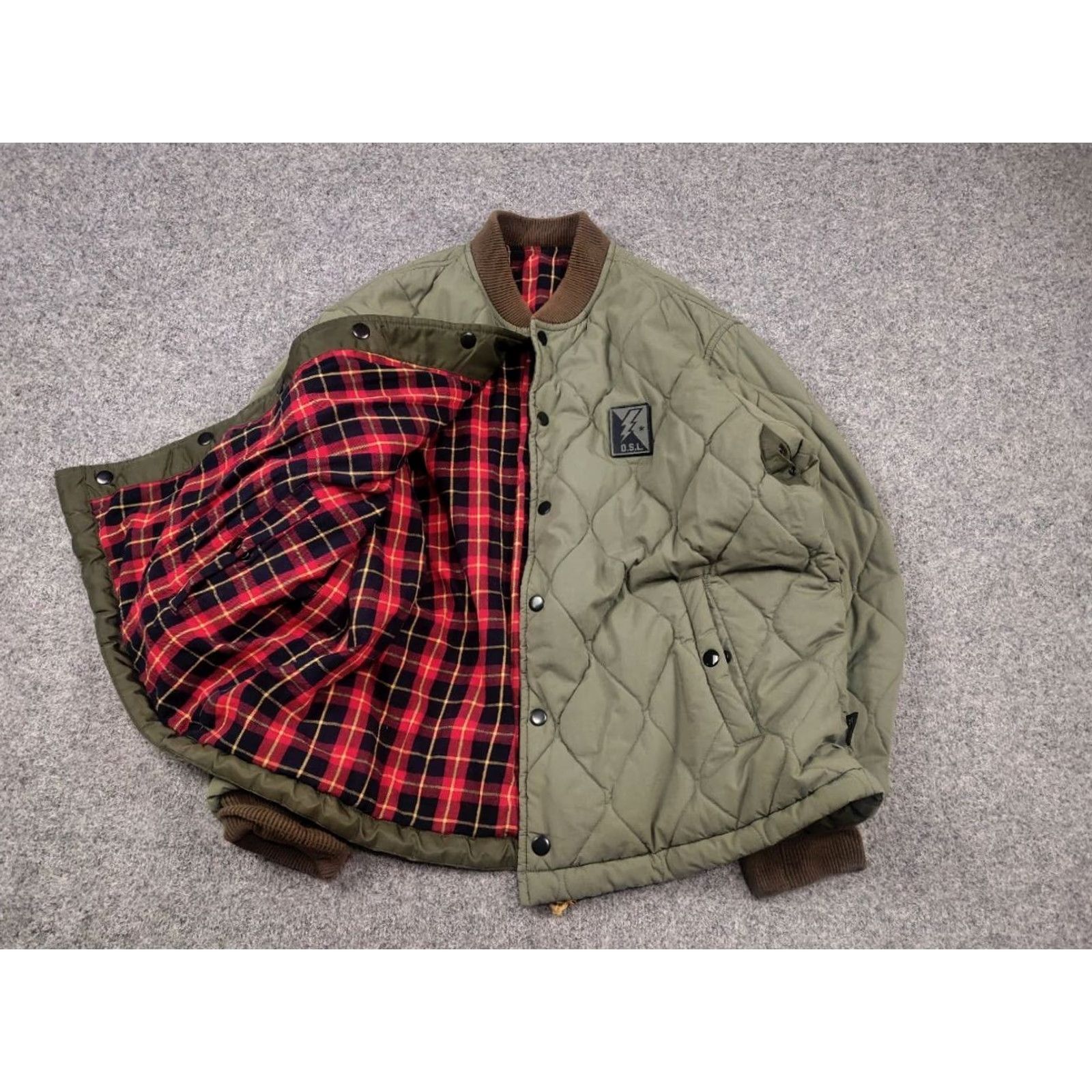 Diesel Diesel J-Foot-Bnb reversible quilted military style Insulated Cordura Green Bomber Jacket XL Men Size US XL / EU 56 / 4 - 4 Thumbnail