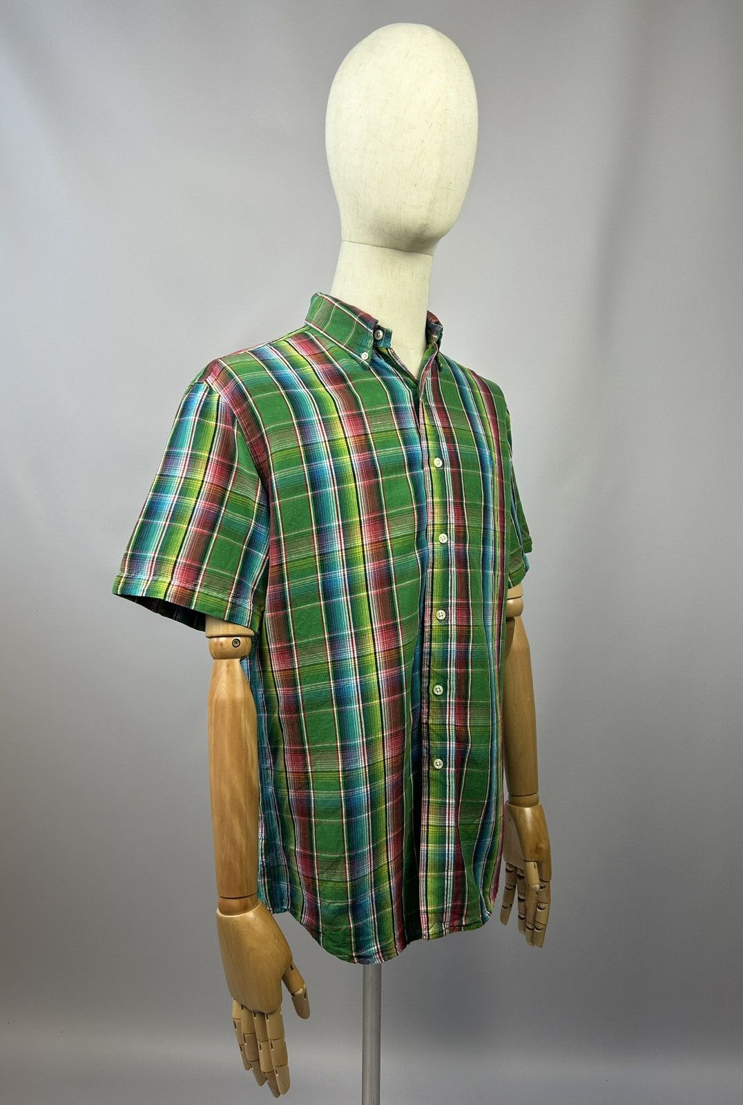 Polo Ralph Lauren Polo Ralph Lauren Check Green Linen Short Sleeve Shirt Size US M / EU 48-50 / 2 - 6 Thumbnail