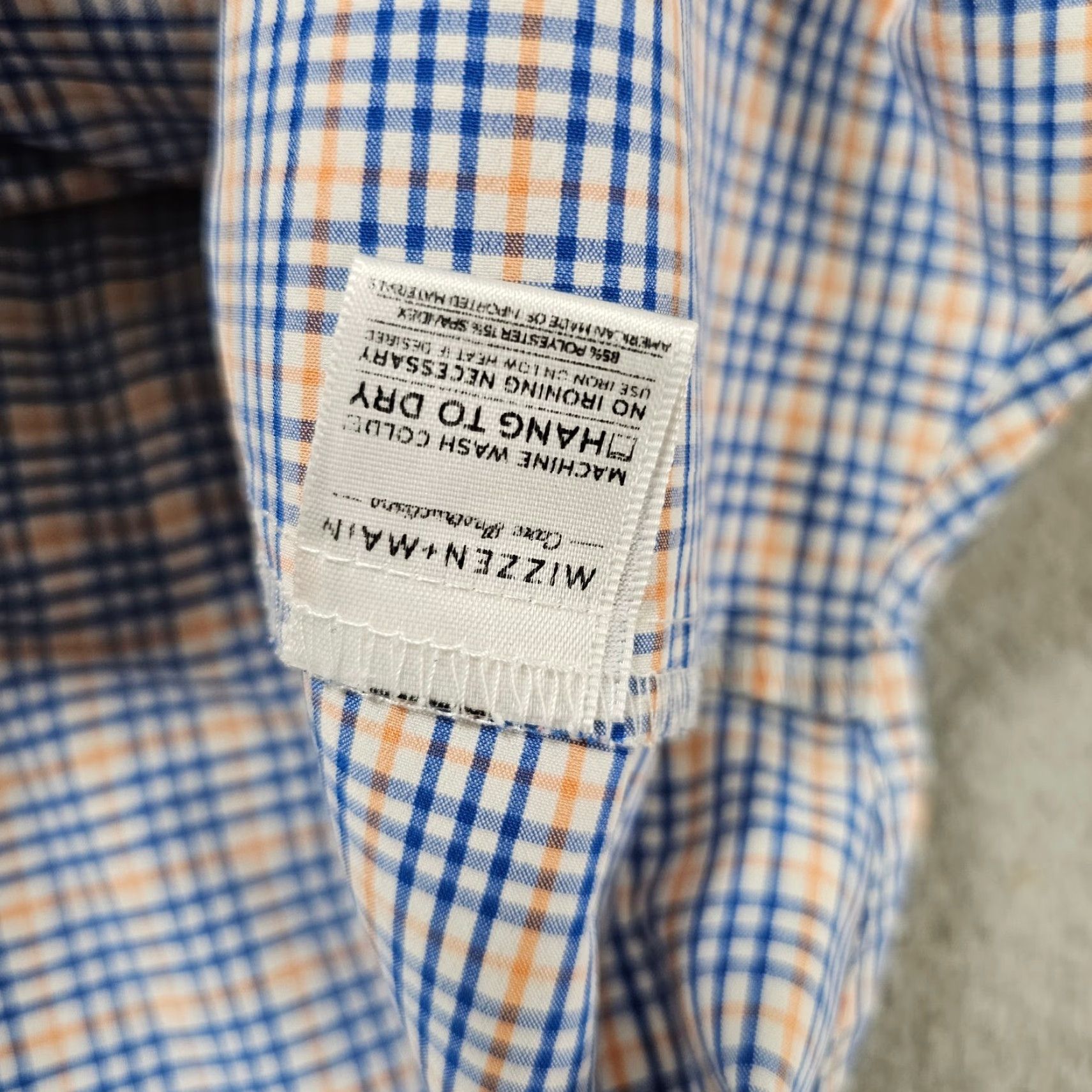 Mizzen+Main Mizzen+Main Dress Shirt Mens Large Blue Check Button-Up Collared Long Sleeve Size 42R - 7 Thumbnail