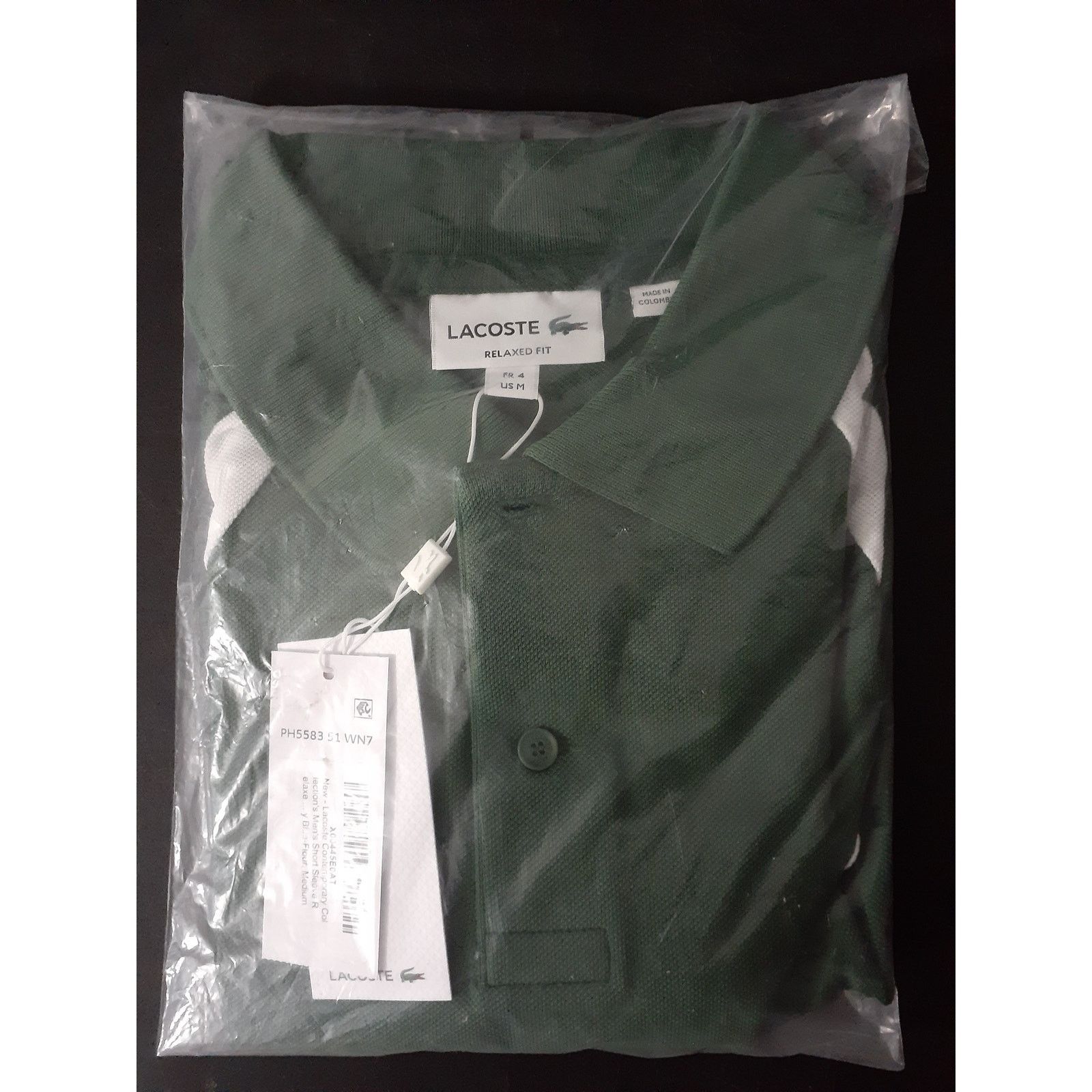 Lacoste Lacoste Mens Short Relaxed Fit Petit Pique Colorblock Polo M Size US M / EU 48-50 / 2 - 2 Thumbnail