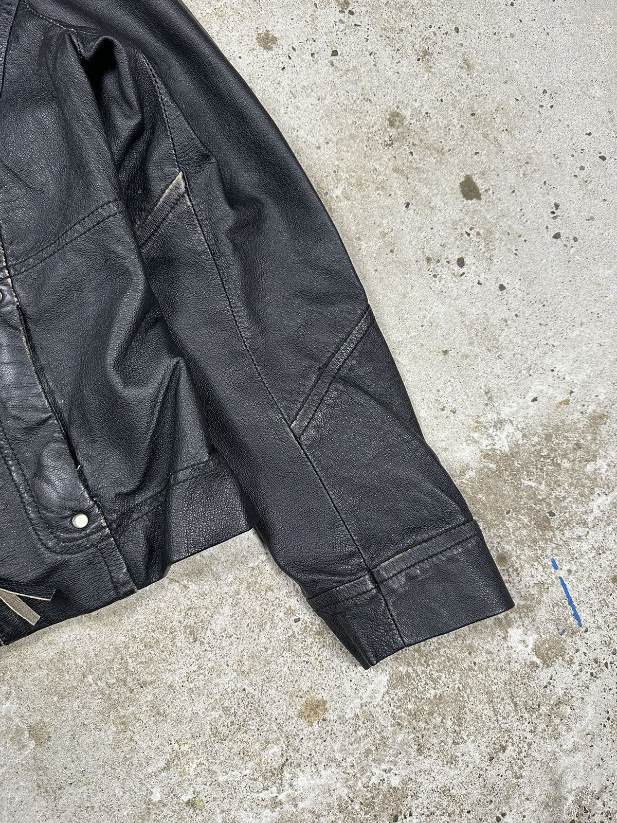 Vintage Vintage Y2K Moto Biker Black Leather Jacket Utility Size US S / EU 44-46 / 1 - 4 Thumbnail