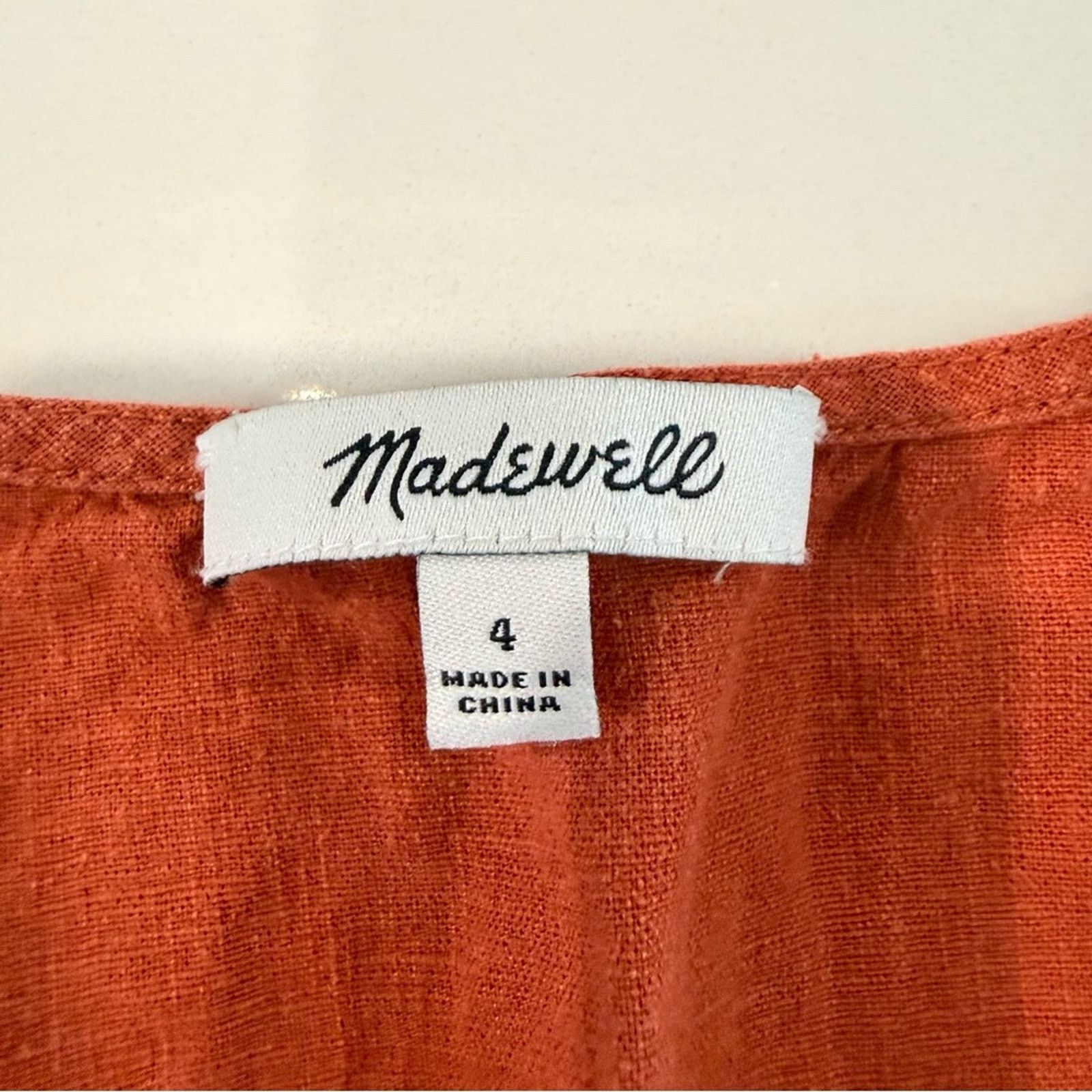 Madewell Madewell Linen-Blend Ruffle Crop Tank Womens 4 Etruscan Clay Size S / US 4 / IT 40 - 8 Thumbnail