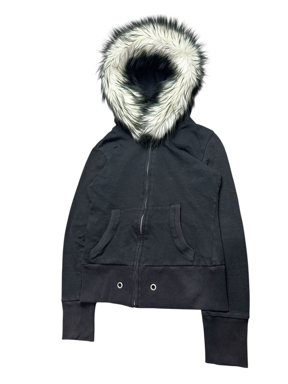 Japanese Brand STUDDED MISCH MASCH FUR ZIP BLACK HOODIE IFSIX LGB STYLE Size XS / US 0-2 / IT 36-38 - 4 Thumbnail