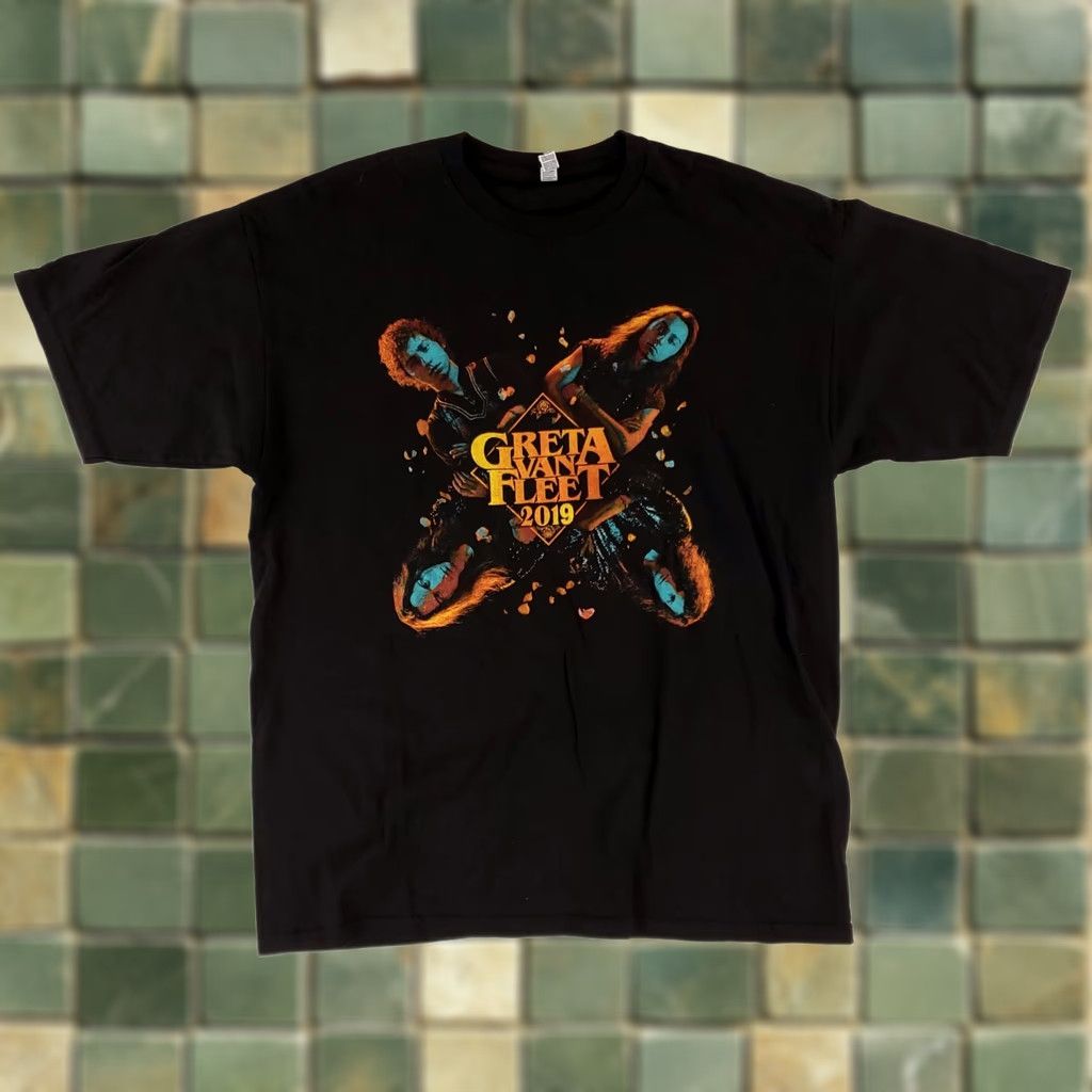 Vintage Greta Van Fleet T-Shirt Black XL Mens 2019 March of the Peaceful Army Tour Size US XL / EU 56 / 4 - 1 Thumbnail